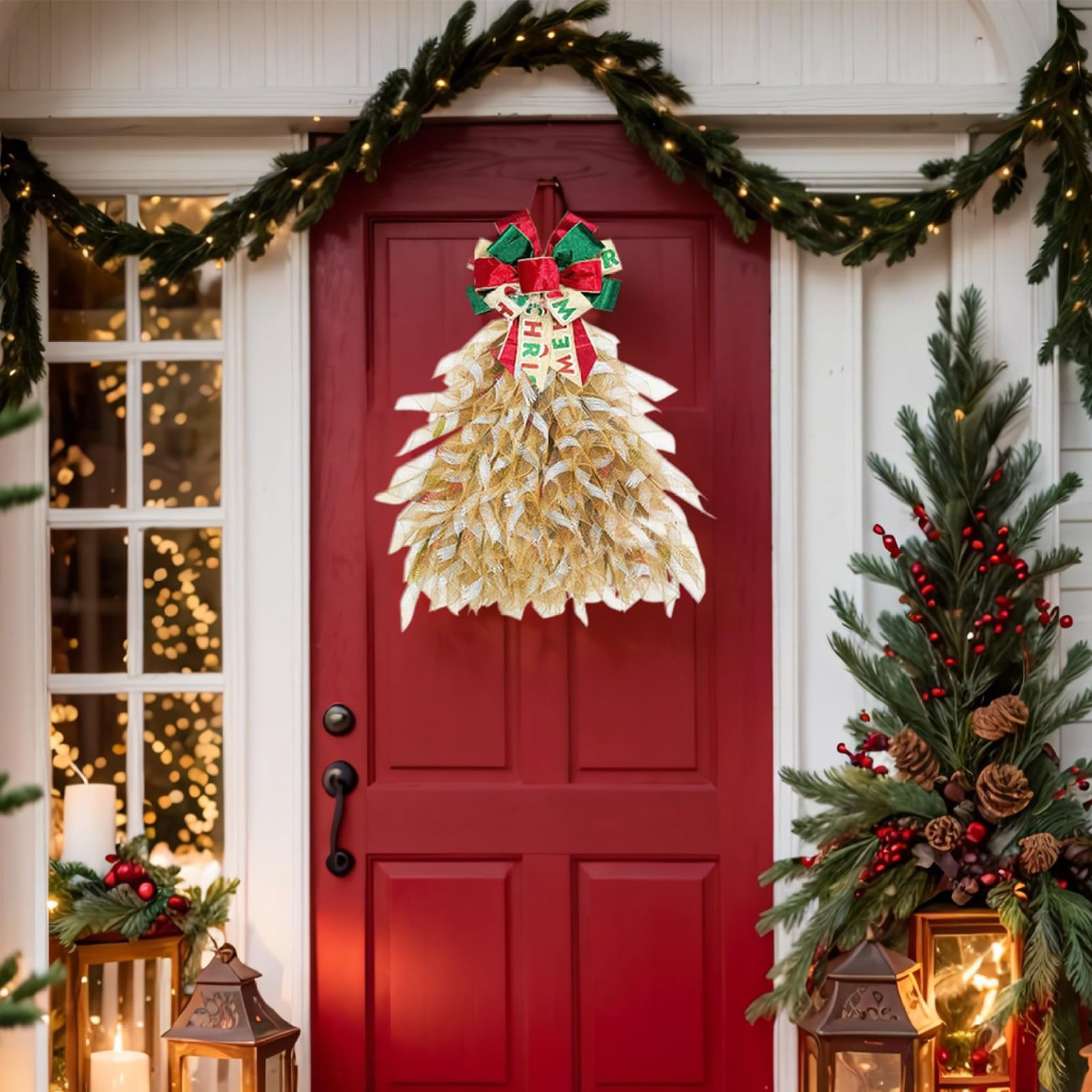 Christmas Decor: Wreath, 3Pcs Wreath Boards Wood Triangular Wreath Frame with Holes Decorative Diy Crafts! Crazy Price Cuts! 3Pcs Wooden Board A - Image 2
