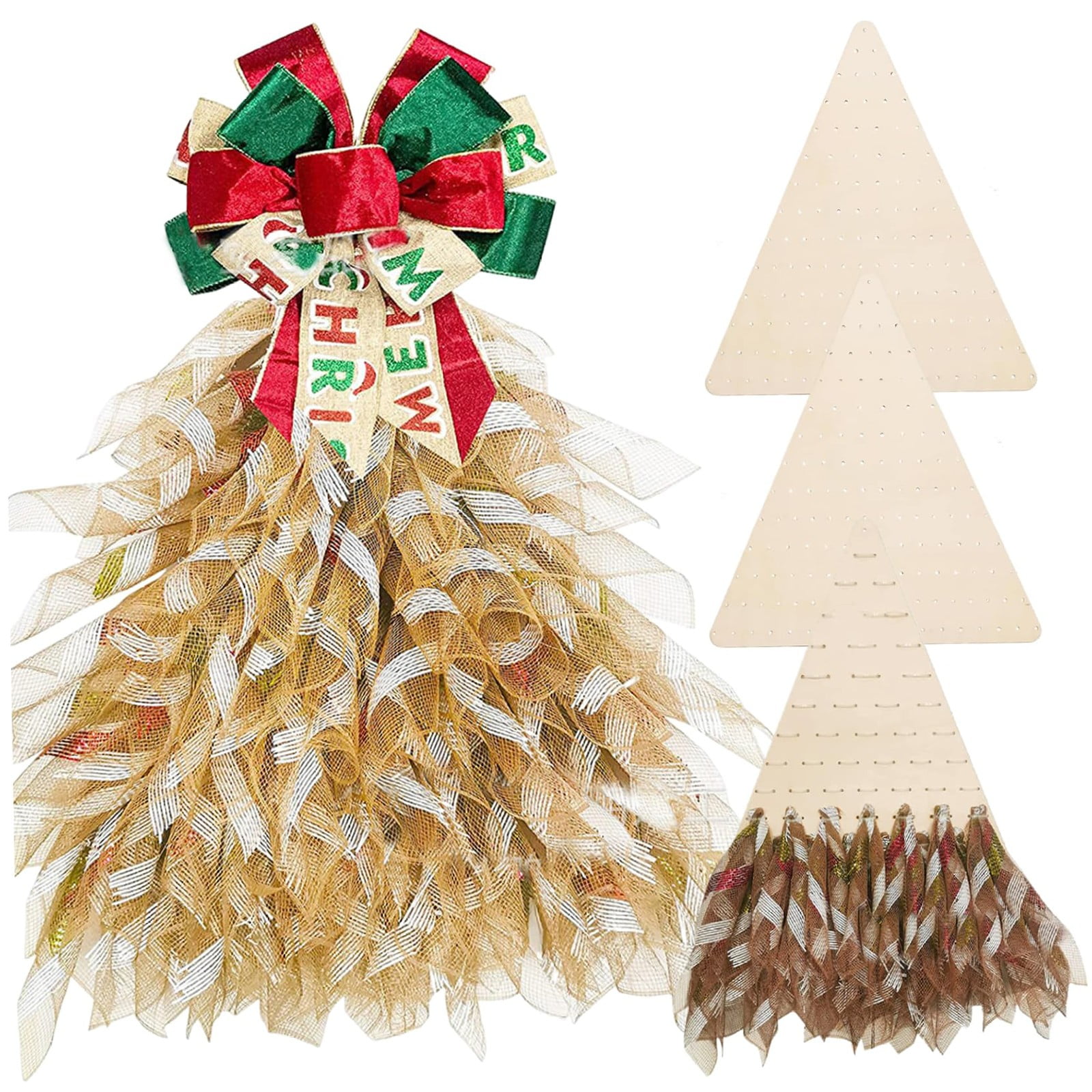 Christmas Decor: Wreath, 3Pcs Wreath Boards Wood Triangular Wreath Frame with Holes Decorative Diy Crafts! Crazy Price Cuts! 3Pcs Wooden Board A - Image 3