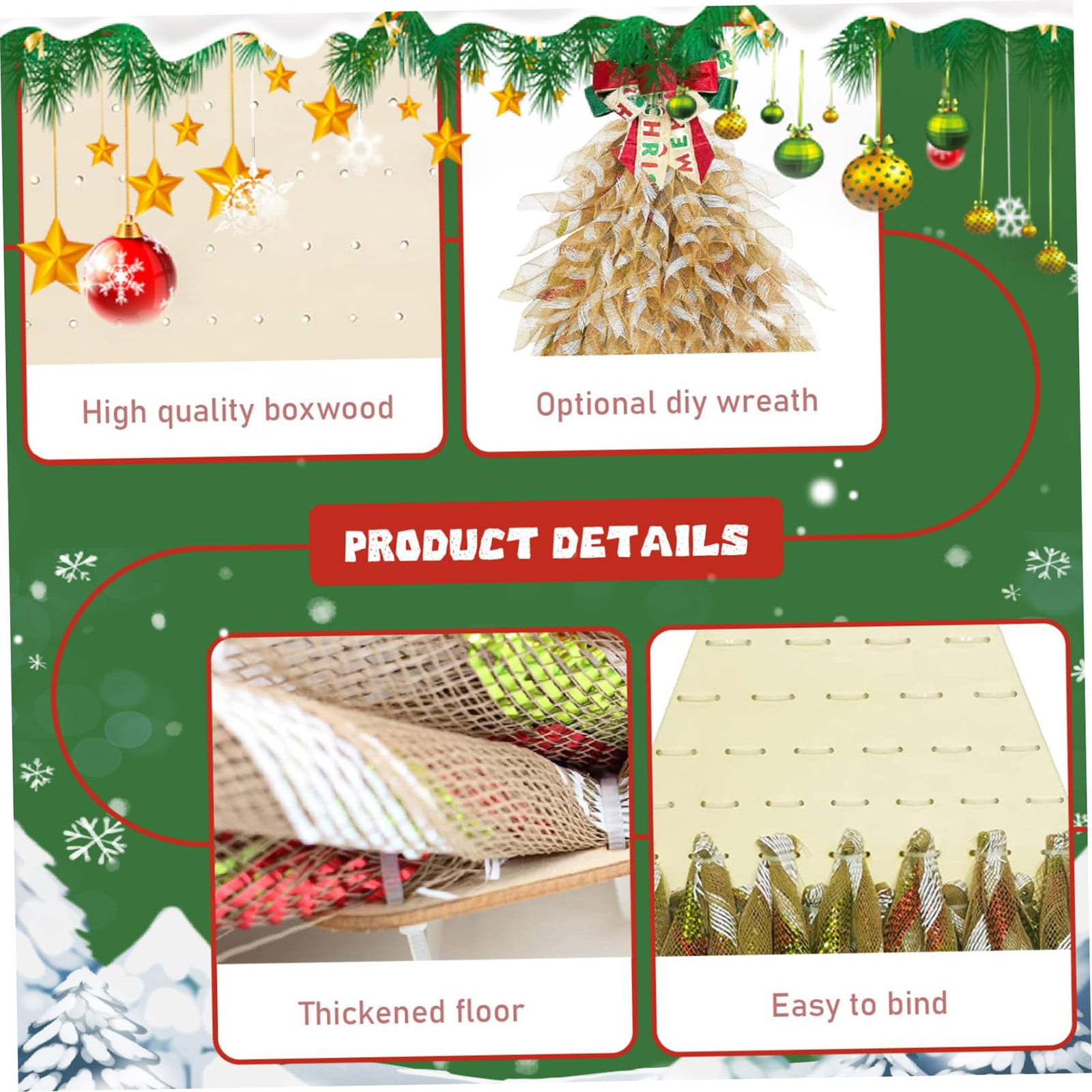 Christmas Decor: Wreath, 3Pcs Wreath Boards Wood Triangular Wreath Frame with Holes Decorative Diy Crafts! Crazy Price Cuts! 3Pcs Wooden Board A - Image 4