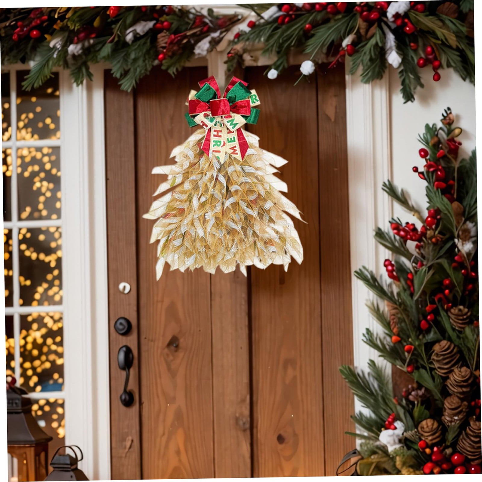 Christmas Decor: Wreath, 3Pcs Wreath Boards Wood Triangular Wreath Frame with Holes Decorative Diy Crafts! Crazy Price Cuts! 3Pcs Wooden Board A - Image 5