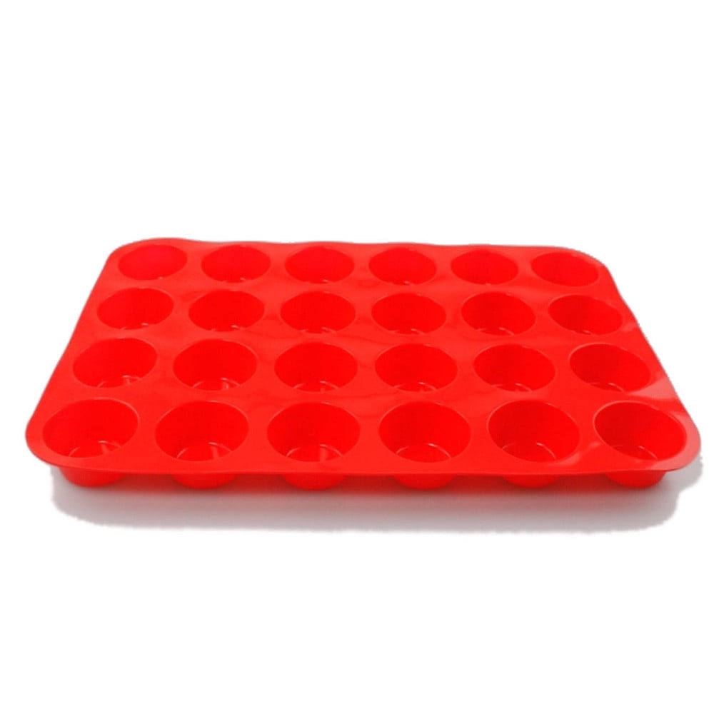 aoksee Kitchen Utensils 24 Cavity Mini Muffin Silicone Soap Cookies Cupcake Bakeware Pan Tray Mould Gift on Clearance - Image 3