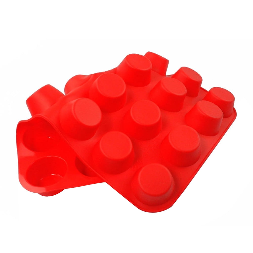 aoksee Kitchen Utensils 24 Cavity Mini Muffin Silicone Soap Cookies Cupcake Bakeware Pan Tray Mould Gift on Clearance - Image 4