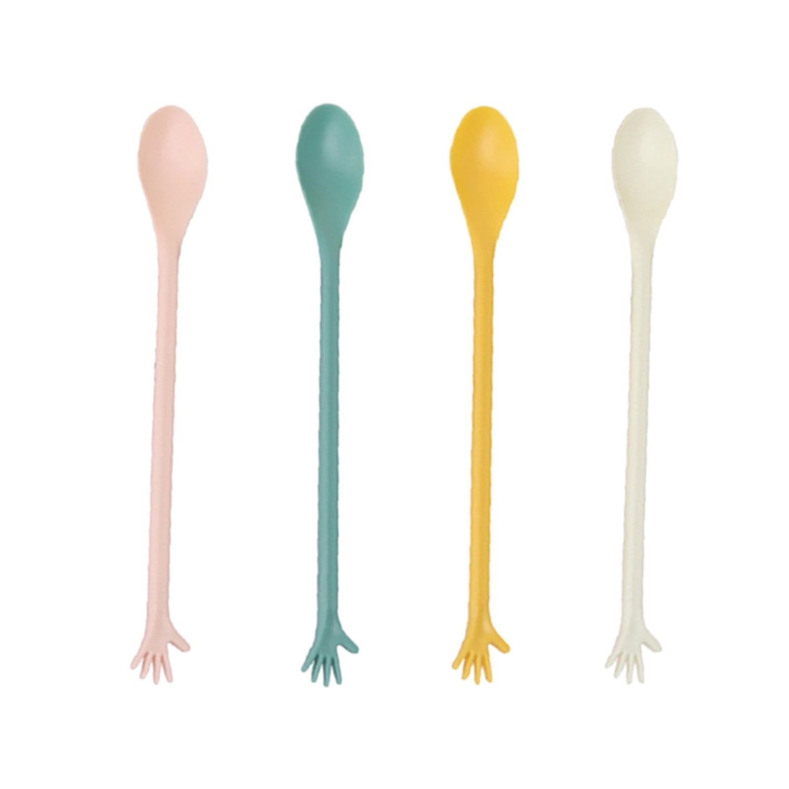 Made of Plastic, 4 Spoons Once for All Sale! Long Handle Spoons Latte Machiatto Tall Iced Tea Ice Sundae Coffee Tea or Hot Stirring Long Drink Spoons Camouflage - Image 2