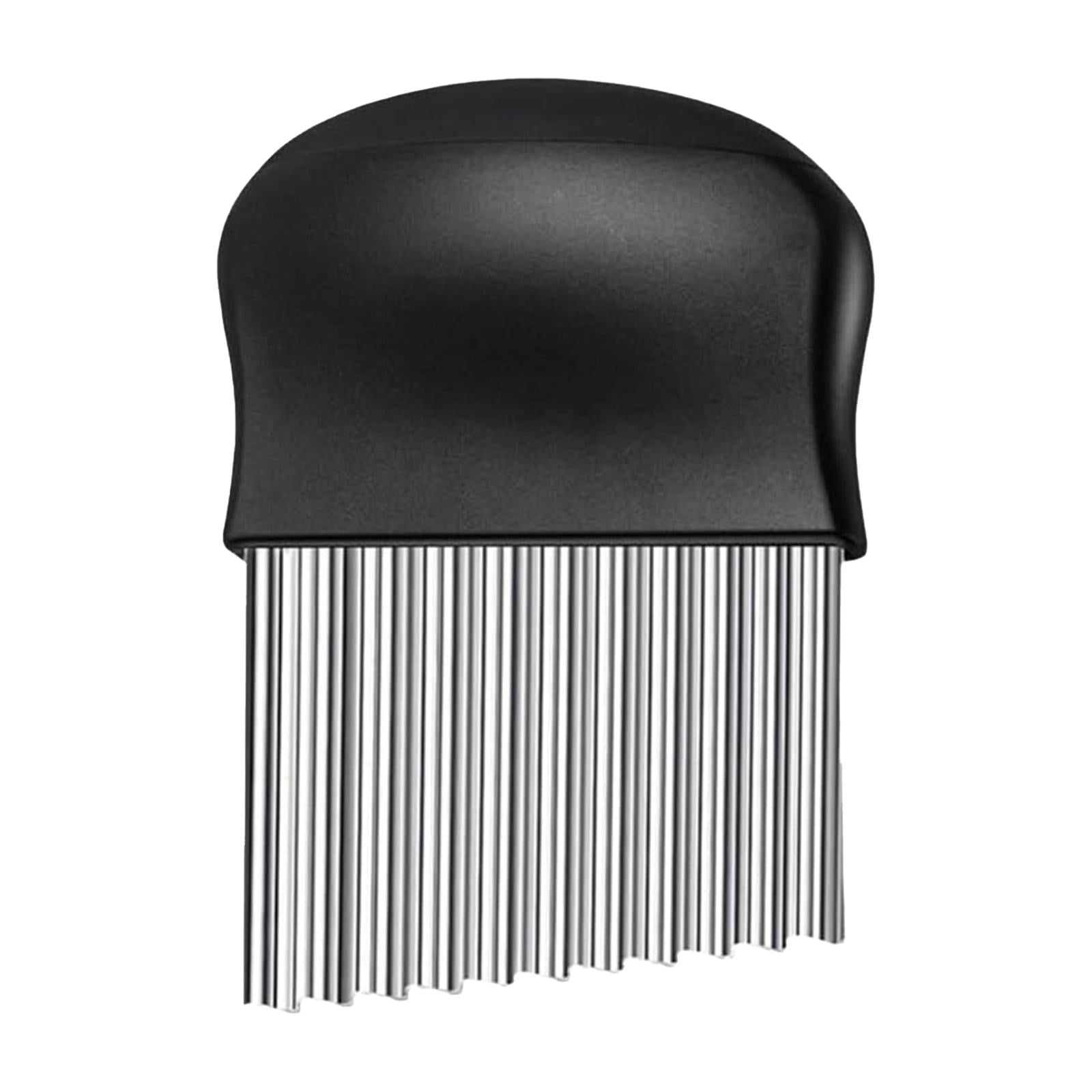 JWDX Crinkle Chopper, Wavy Potato Soap Cutting Tool French Fry Slicer Stainless Steel Blade Wooden Handle Serrator Chopping Knife A - Image 1