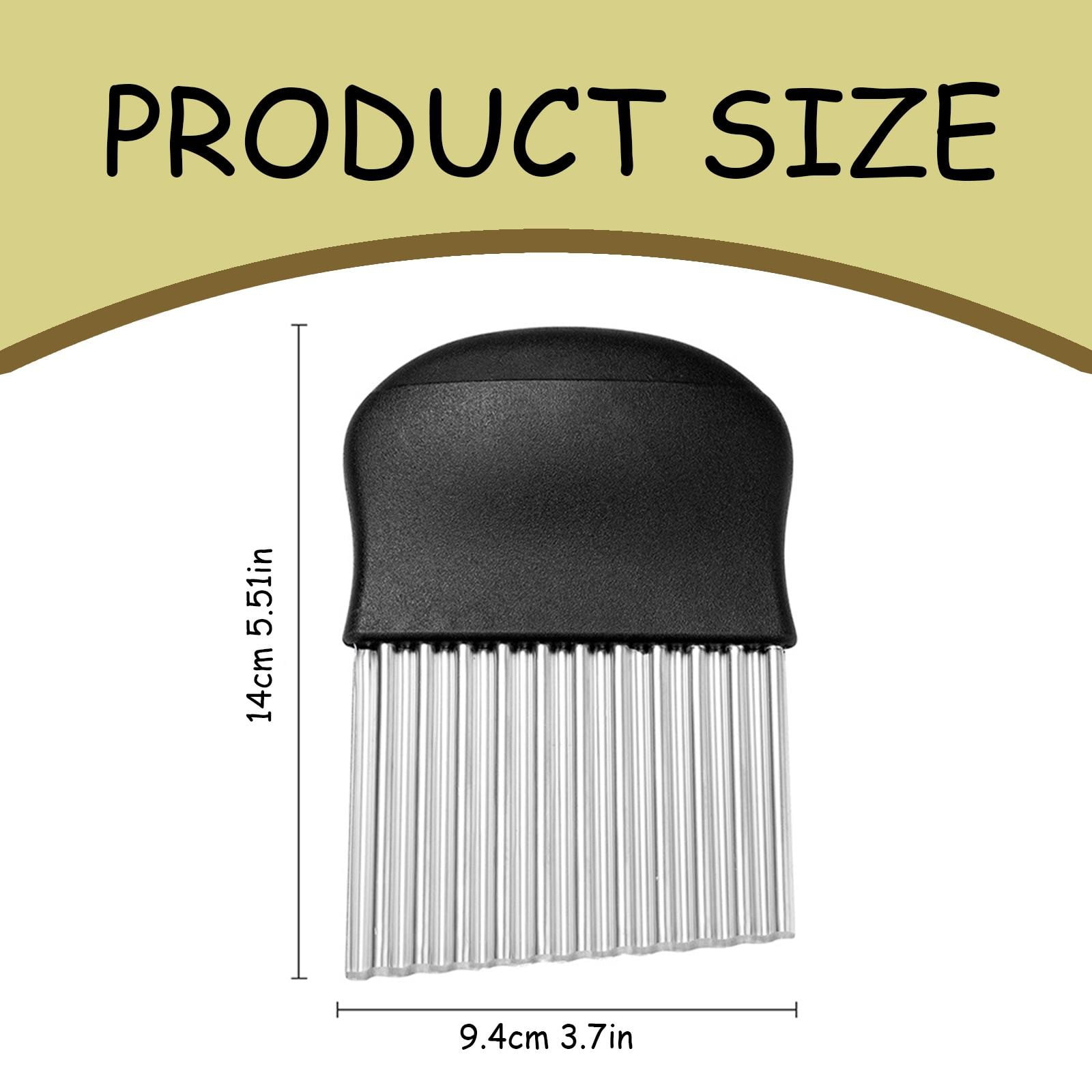 JWDX Crinkle Chopper, Wavy Potato Soap Cutting Tool French Fry Slicer Stainless Steel Blade Wooden Handle Serrator Chopping Knife A - Image 3