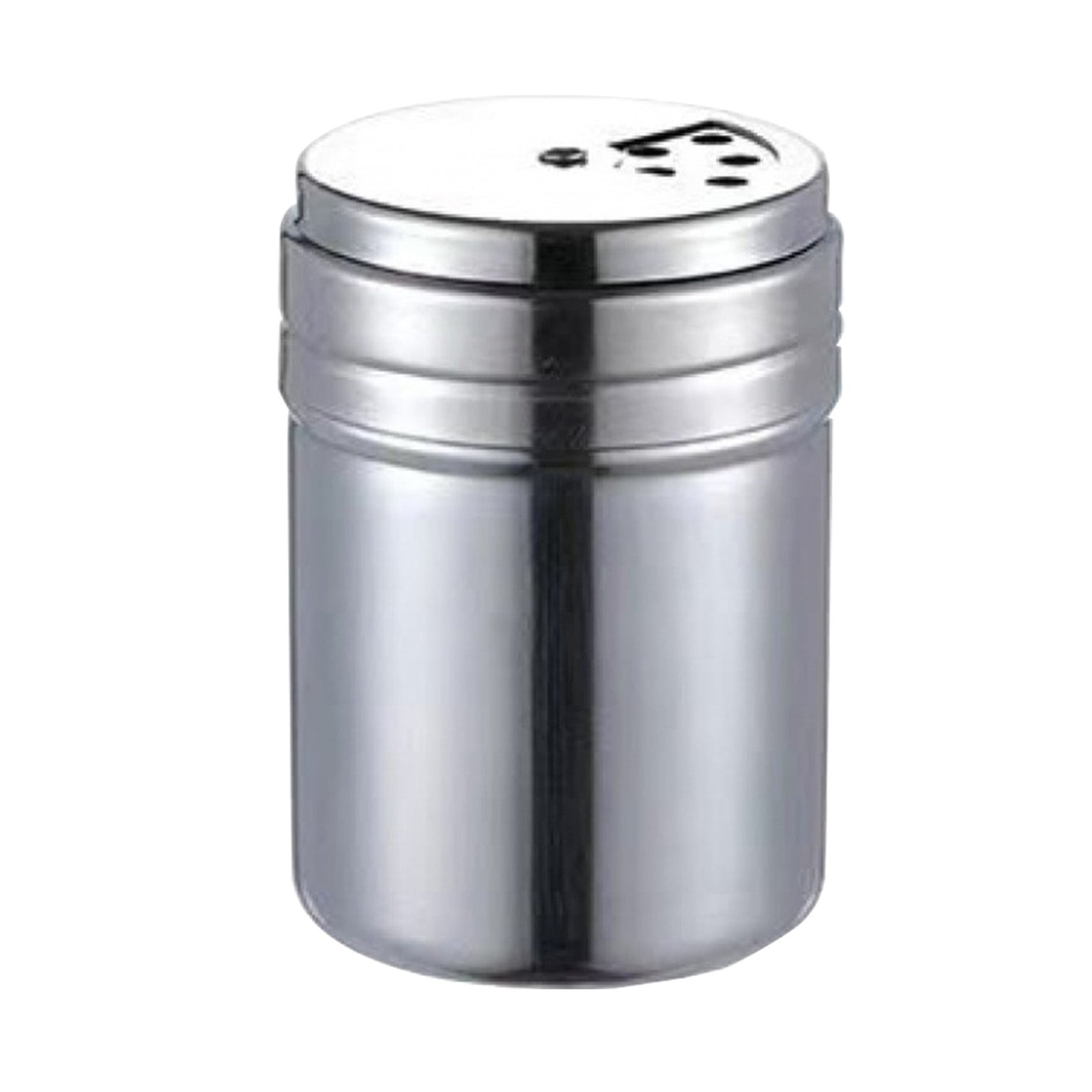 JWDX 2Pcs Salt and Pepper Shakers, Stainless Steel Shaker for Salt Powder Sugar Cinnamon Pepper, Spice Dispenser with Adjustable Pour Holes, Silver Z3-B - Image 1