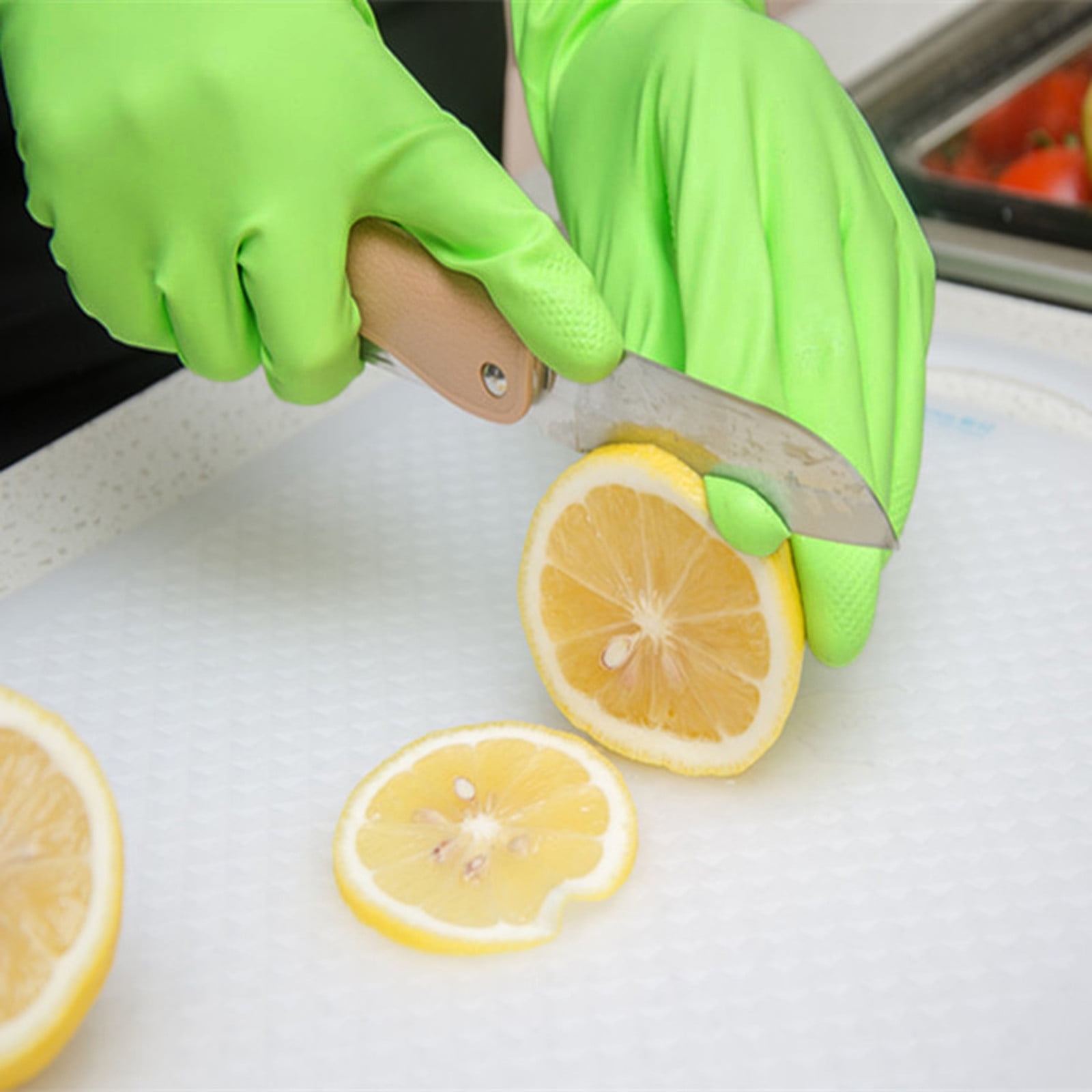 + 1 Pair of Gloves, End of Year Clearance: Work Aprons for Men for Shop Canvas, Gloves Gloves Washing Hand Rubber Long Cleaning Warm Gloves Kitchen Latex Hot Pink - Image 3
