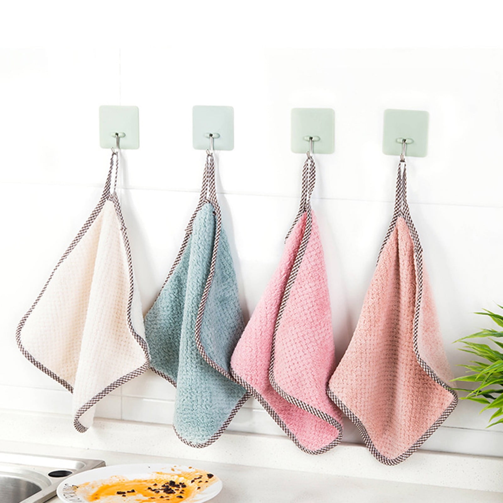JWDX Wipes Clearance, 5Pcs Rag Dish Cloth Water Absorption Thickening Pot Washing Towel Table Home Kitchen Dishcloth B - Image 4