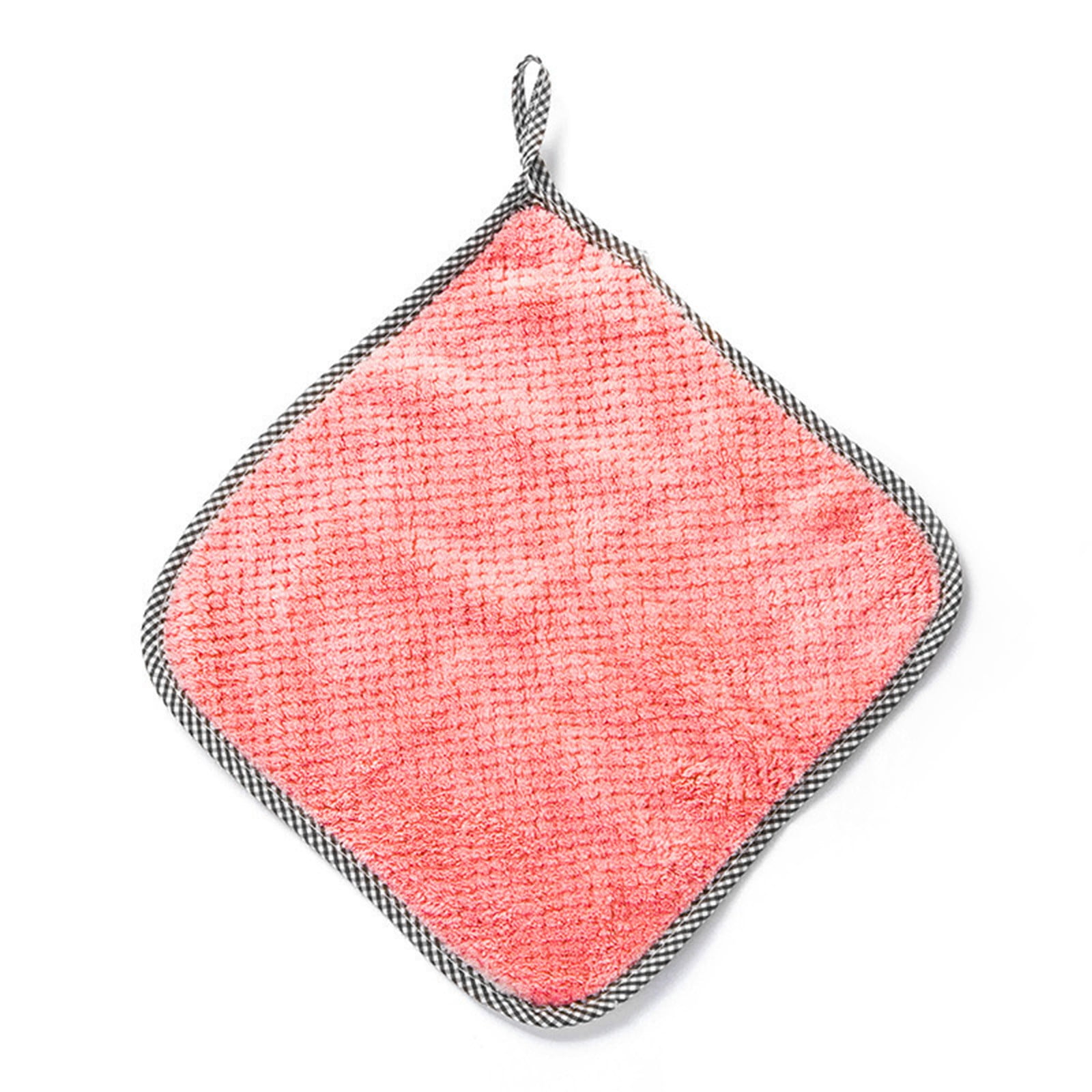 JWDX Wipes Clearance, 5Pcs Rag Dish Cloth Water Absorption Thickening Pot Washing Towel Table Home Kitchen Dishcloth Pink - Image 2