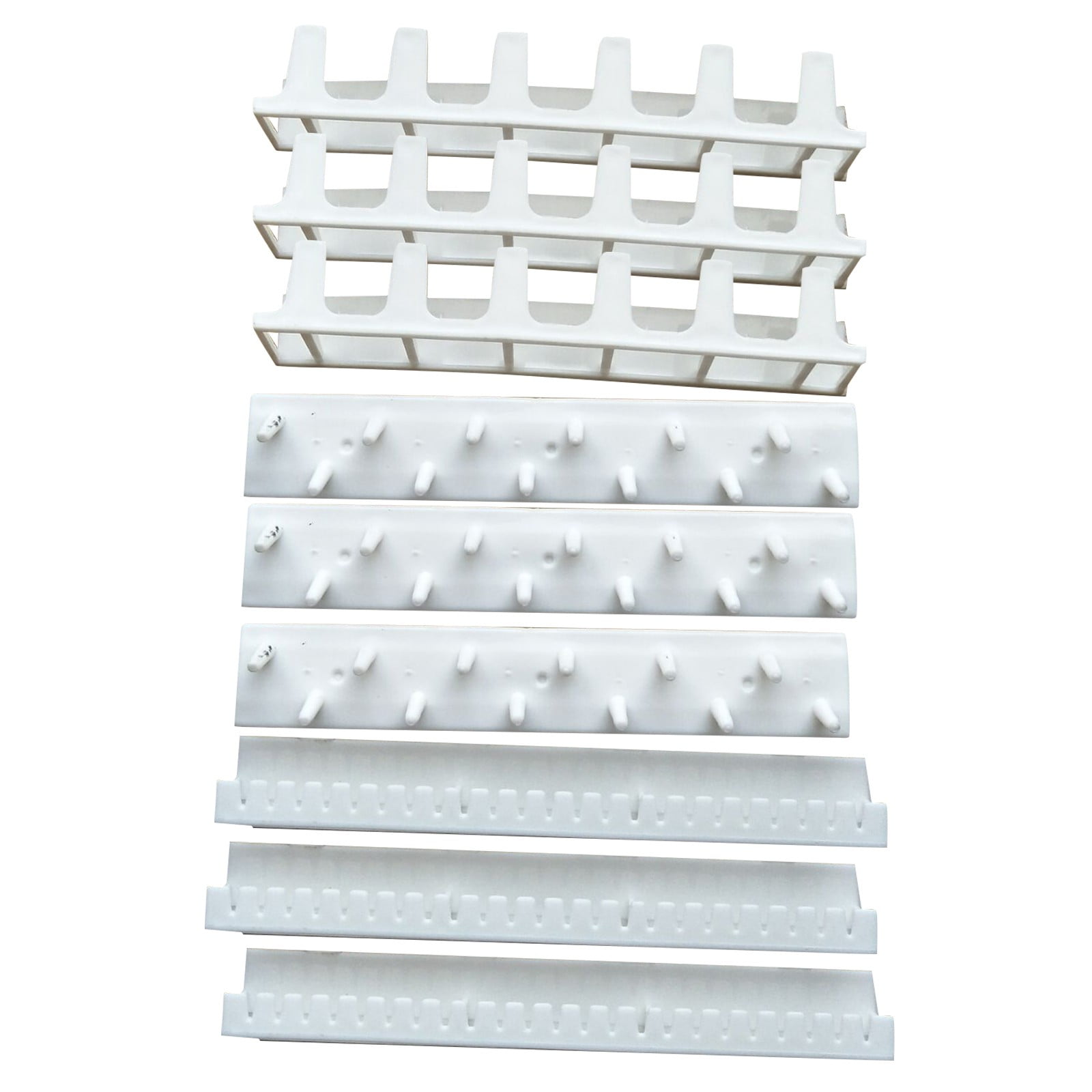 Adhesive Curtain Rod Hooks 9 in 1 Adhesive Paste Wall Hanging Storage Hooks Jewelry Display Organizer Necklace Hanger Newyear Arrival! White - Image 3