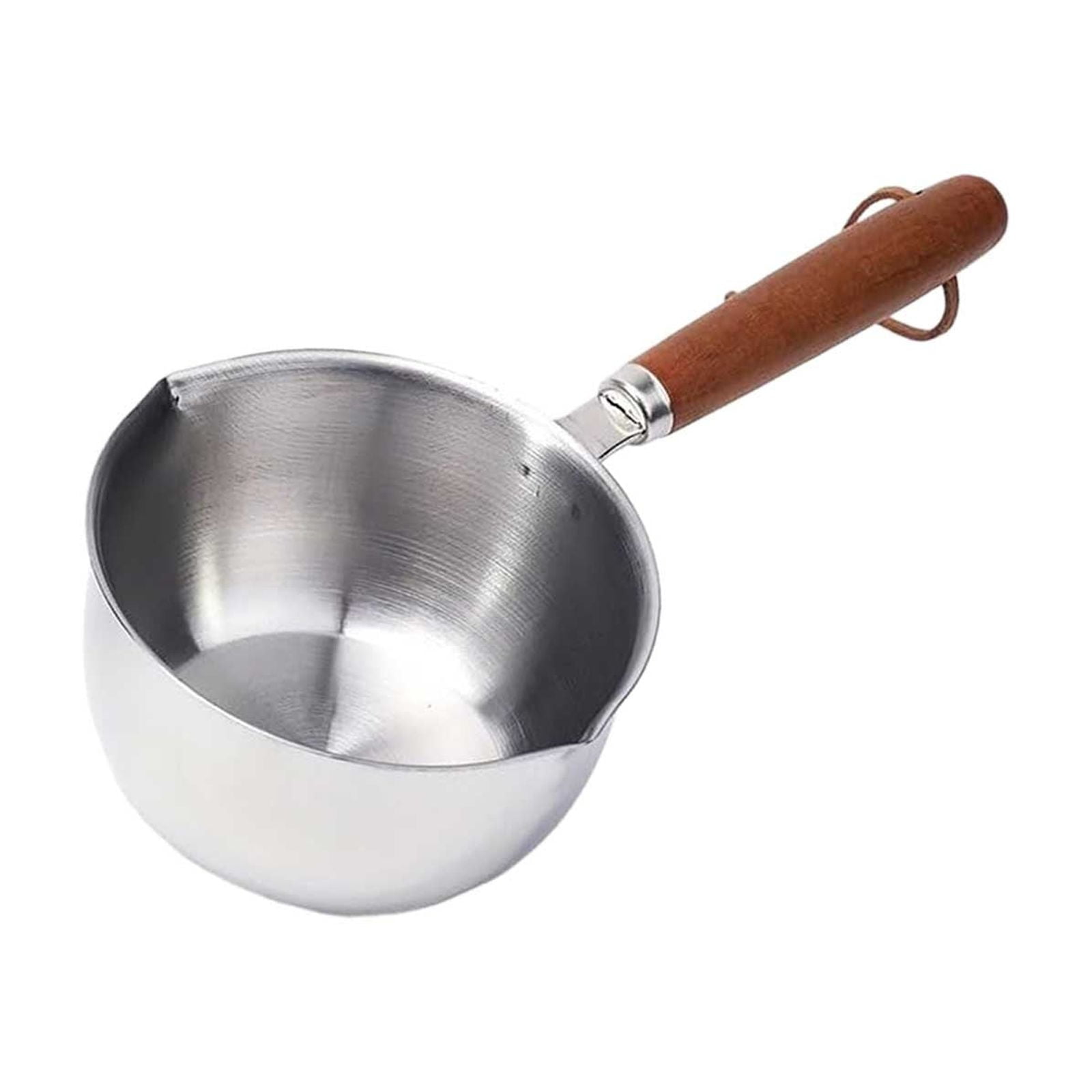 JWDX Cooking Utensils Clearance, Stainless Hot Oil Pot with Wooden Handle New Oil Pot Container for Kitchen Cooking Oil Strainer Pot A - Image 1