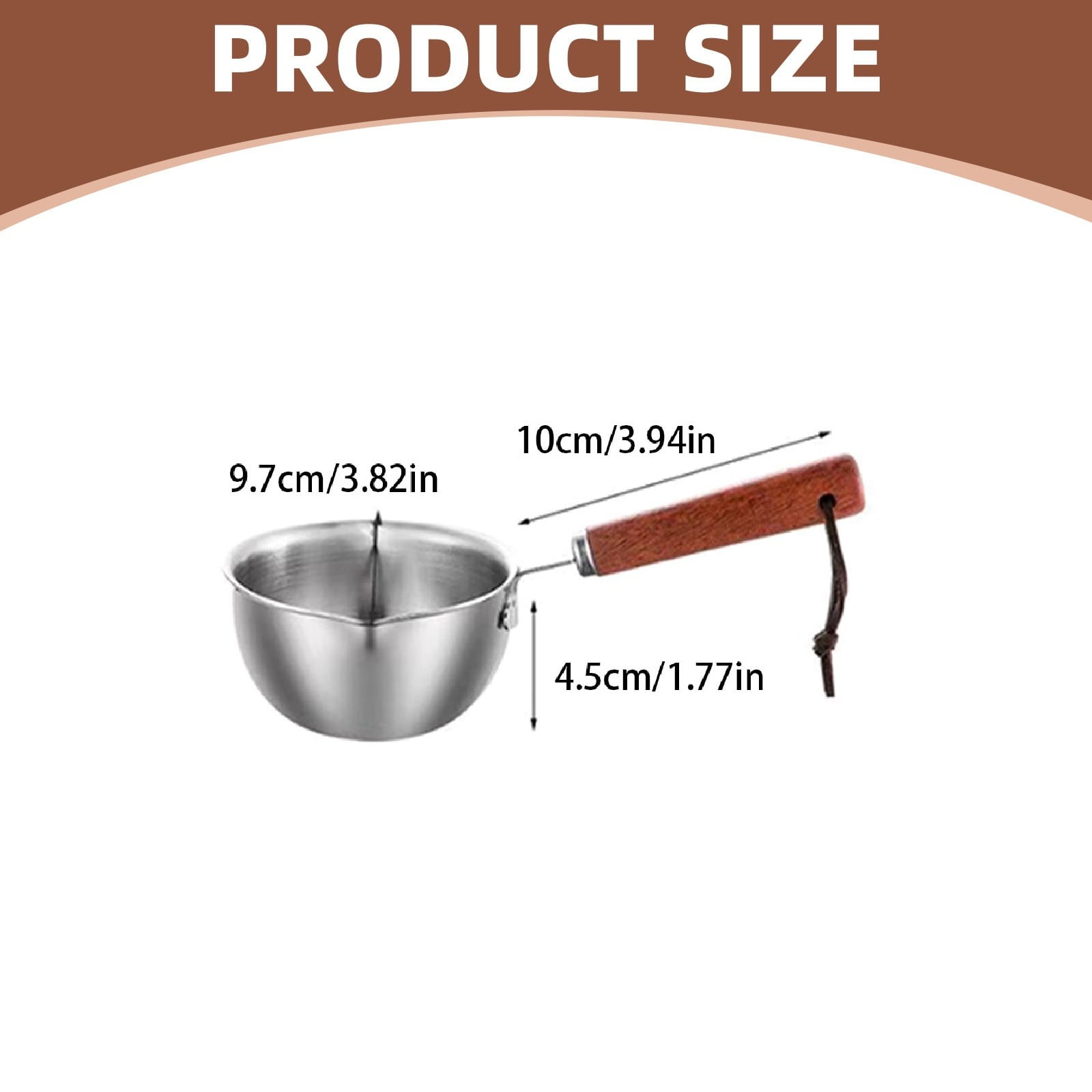 JWDX Cooking Utensils Clearance, Stainless Hot Oil Pot with Wooden Handle New Oil Pot Container for Kitchen Cooking Oil Strainer Pot A - Image 3