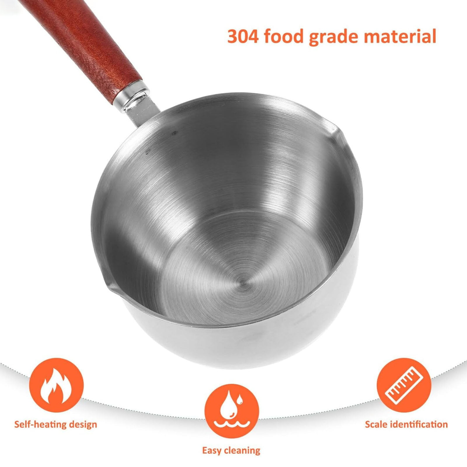 JWDX Cooking Utensils Clearance, Stainless Hot Oil Pot with Wooden Handle New Oil Pot Container for Kitchen Cooking Oil Strainer Pot A - Image 5