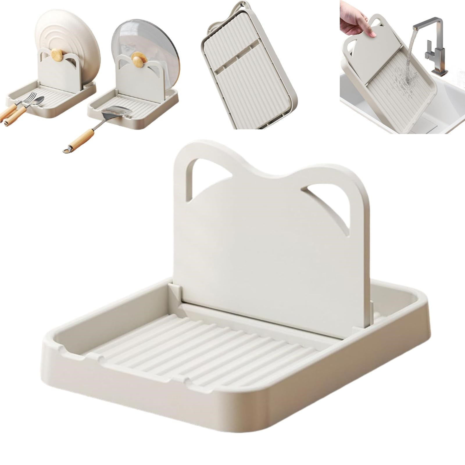 JWDX Rack Clearance, Spoon Rest with Lid Holder: Foldable Silicone Spoon Holder High Temperature Spoon Organizer Spatula Holder for Kitchen Counters and Stove Tops White - Image 2