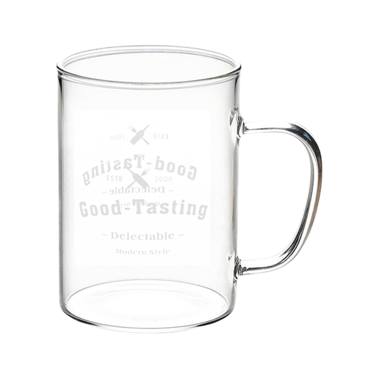 JWDX Bottle, Mug, Kitchen Supplies Clearance, Clear Glass Coffee Mugs 17 Oz Clear Transparent Tea Cups & Coffee Glasses Large Cappuccino Clear Cup with Handle for Hot/Cold Beverage Circular White - Image 1