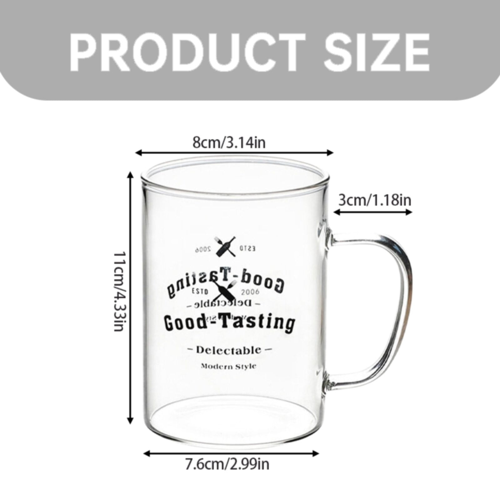 JWDX Bottle, Mug, Kitchen Supplies Clearance, Clear Glass Coffee Mugs 17 Oz Clear Transparent Tea Cups & Coffee Glasses Large Cappuccino Clear Cup with Handle for Hot/Cold Beverage Circular White - Image 3