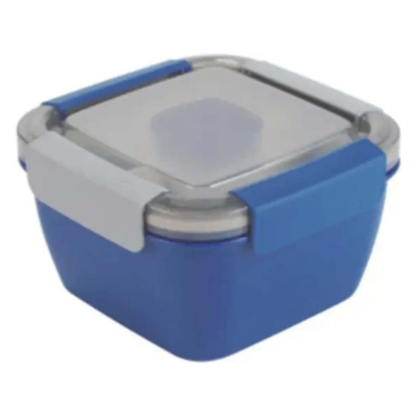 JWDX Food Storage, Light Meal Salad Box Japanese Style Double Layer Compartment Lunch Box, Kitchen Supplies Clearance, 1Pc Portable Box and Salad Bowl Combo Keep Your Food Fresh and Organized Blue - Image 1