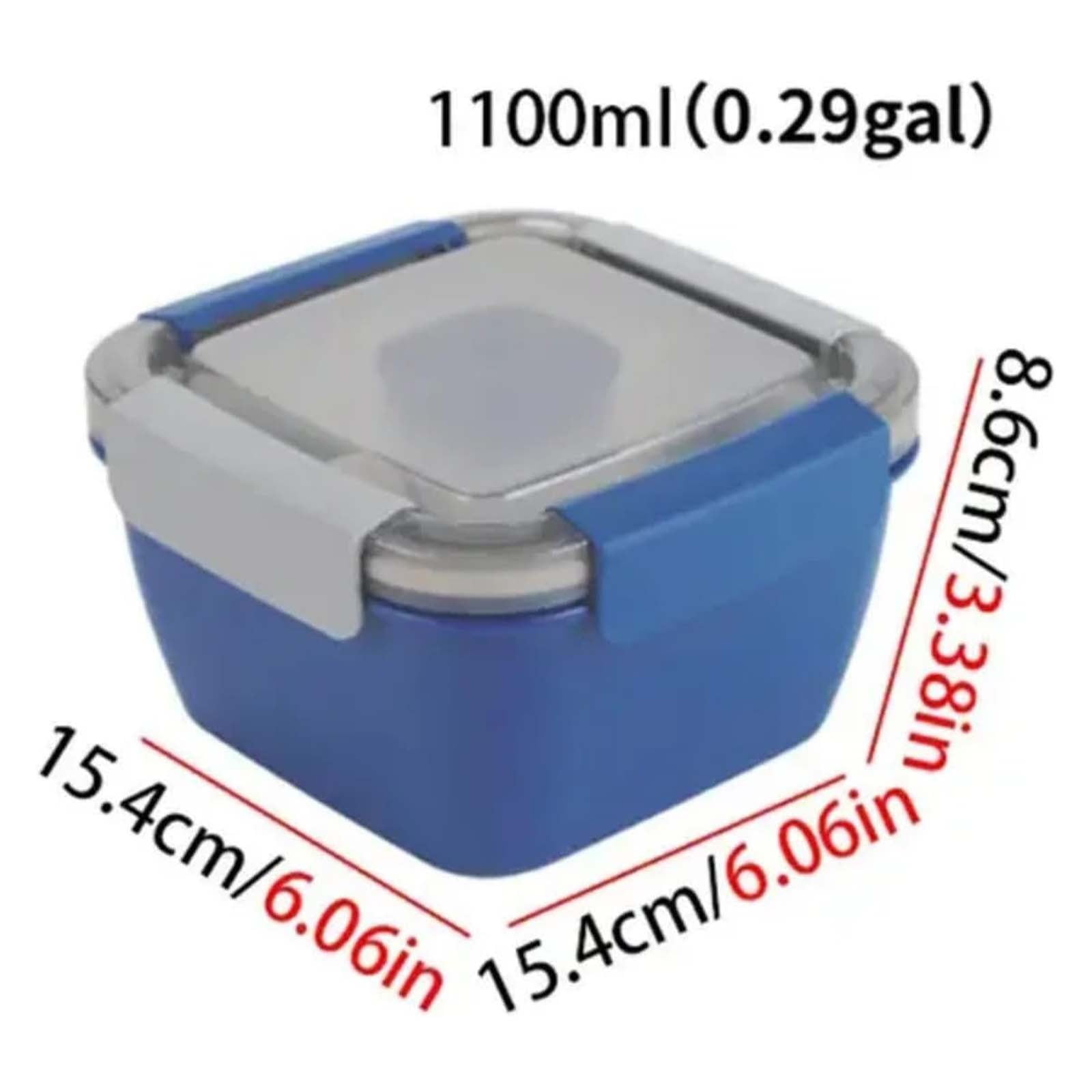 JWDX Food Storage, Light Meal Salad Box Japanese Style Double Layer Compartment Lunch Box, Kitchen Supplies Clearance, 1Pc Portable Box and Salad Bowl Combo Keep Your Food Fresh and Organized Green - Image 2