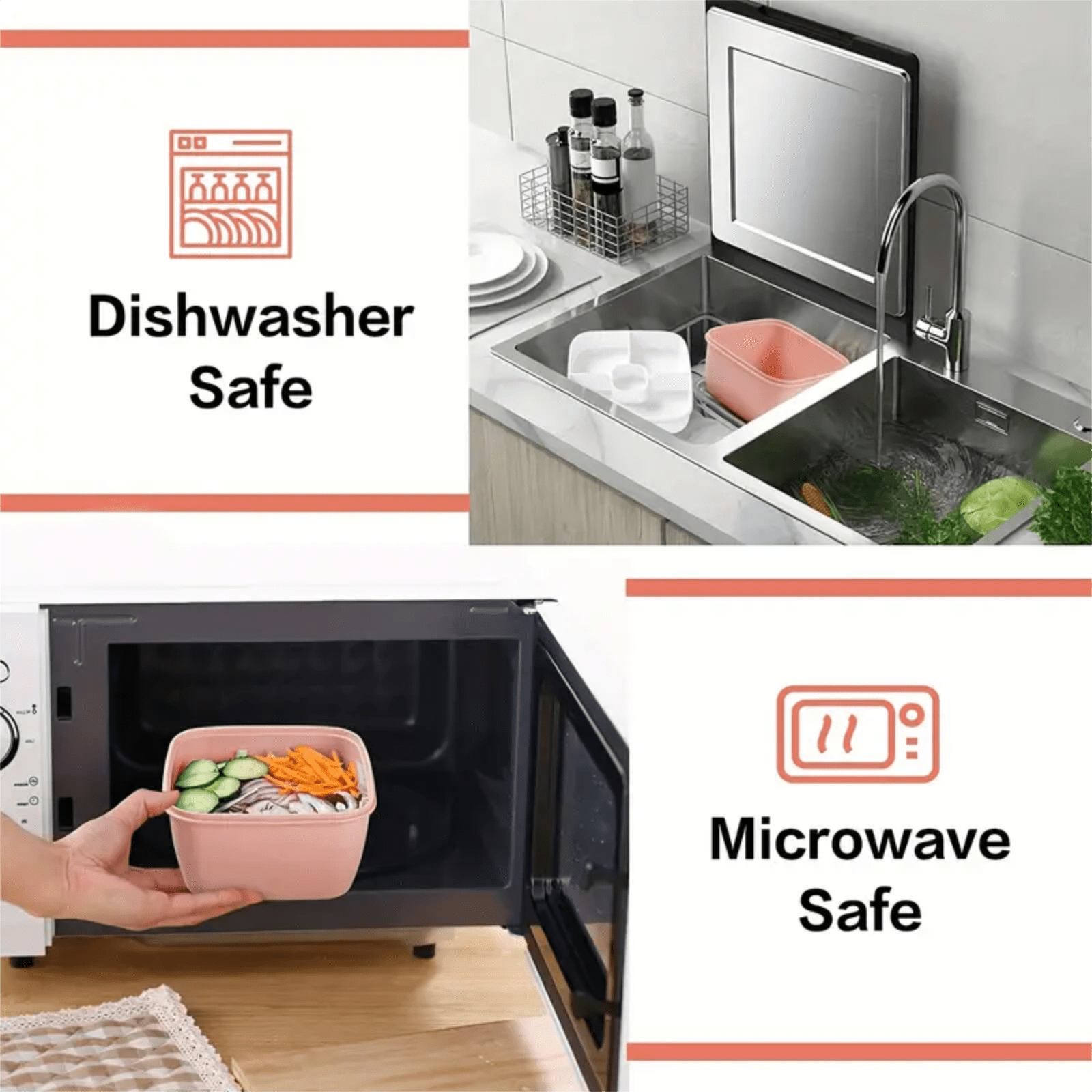 JWDX Food Storage, Light Meal Salad Box Japanese Style Double Layer Compartment Lunch Box, Kitchen Supplies Clearance, 1Pc Portable Box and Salad Bowl Combo Keep Your Food Fresh and Organized Green - Image 3