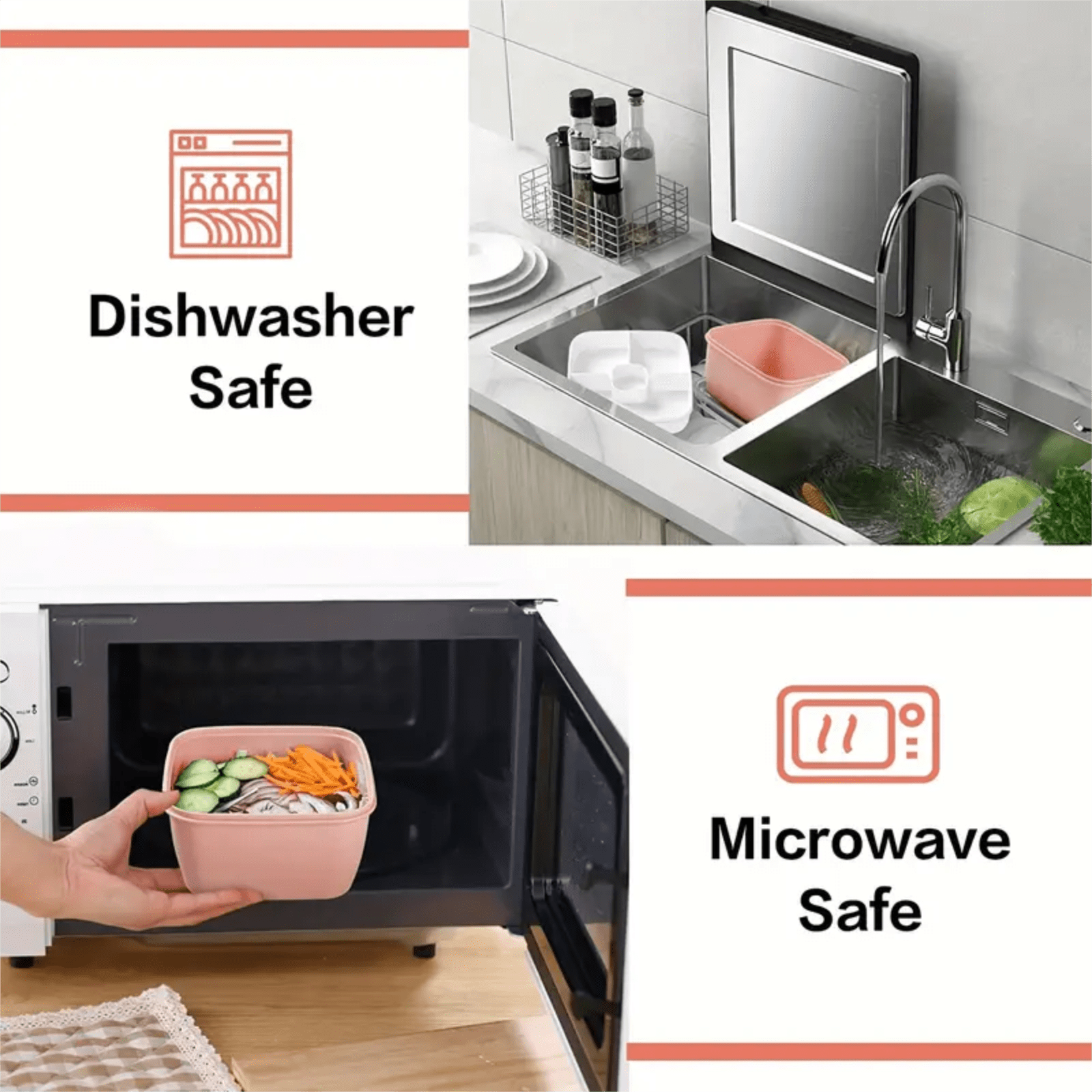 JWDX Food Storage, Light Meal Salad Box Japanese Style Double Layer Compartment Lunch Box, Kitchen Supplies Clearance, 1Pc Portable Box and Salad Bowl Combo Keep Your Food Fresh and Organized Green - Image 6