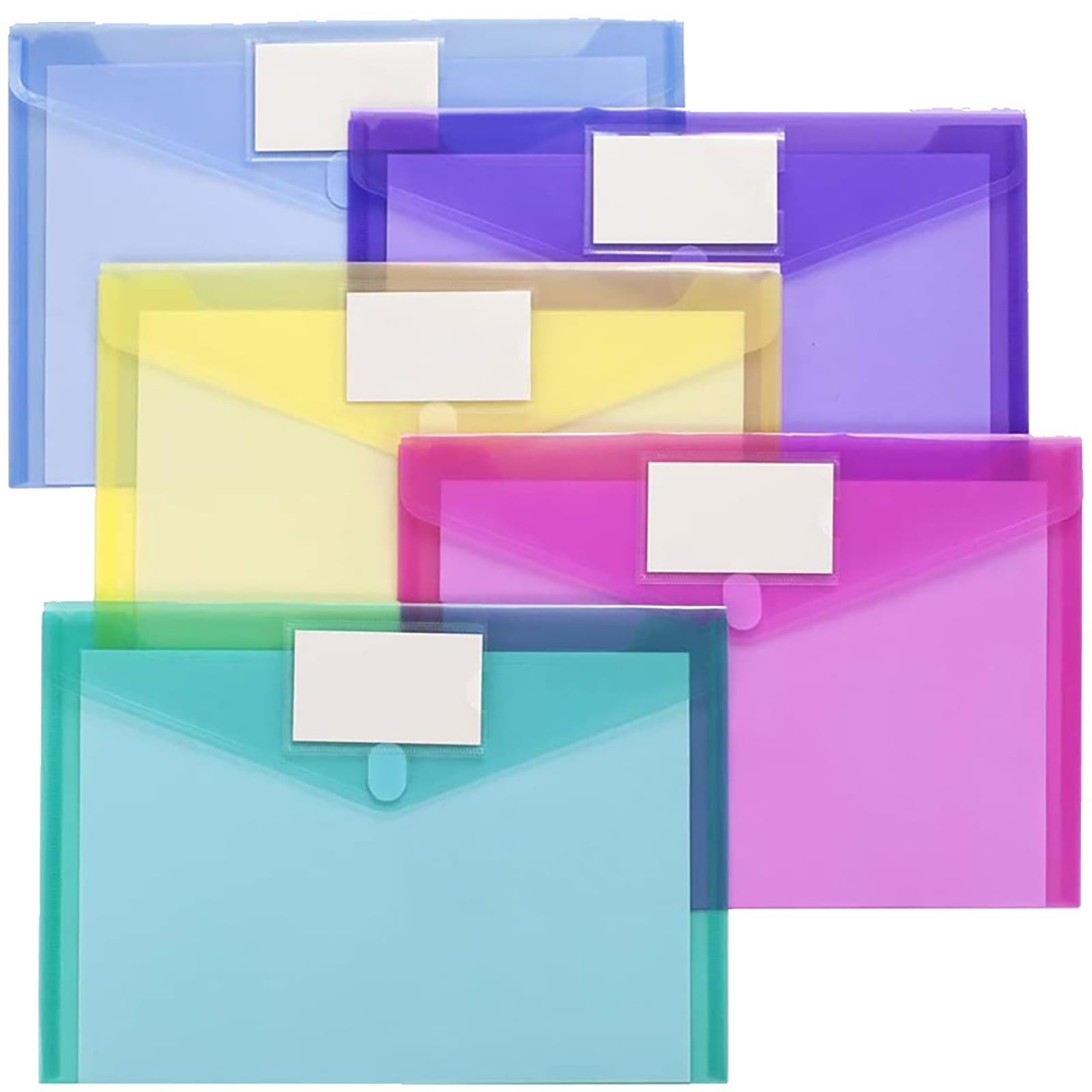 Zip Pencil 2 Pack Plastic Envelopes Poly Envelopes Sooez Clear Document Folders Us Letter A4 Size Newyear Arrival! Blue 1-Blue - Image 2