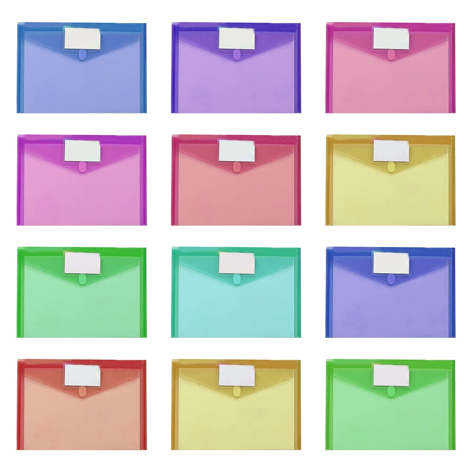 Zip Pencil 2 Pack Plastic Envelopes Poly Envelopes Sooez Clear Document Folders Us Letter A4 Size Newyear Arrival! Blue 1-Blue - Image 7