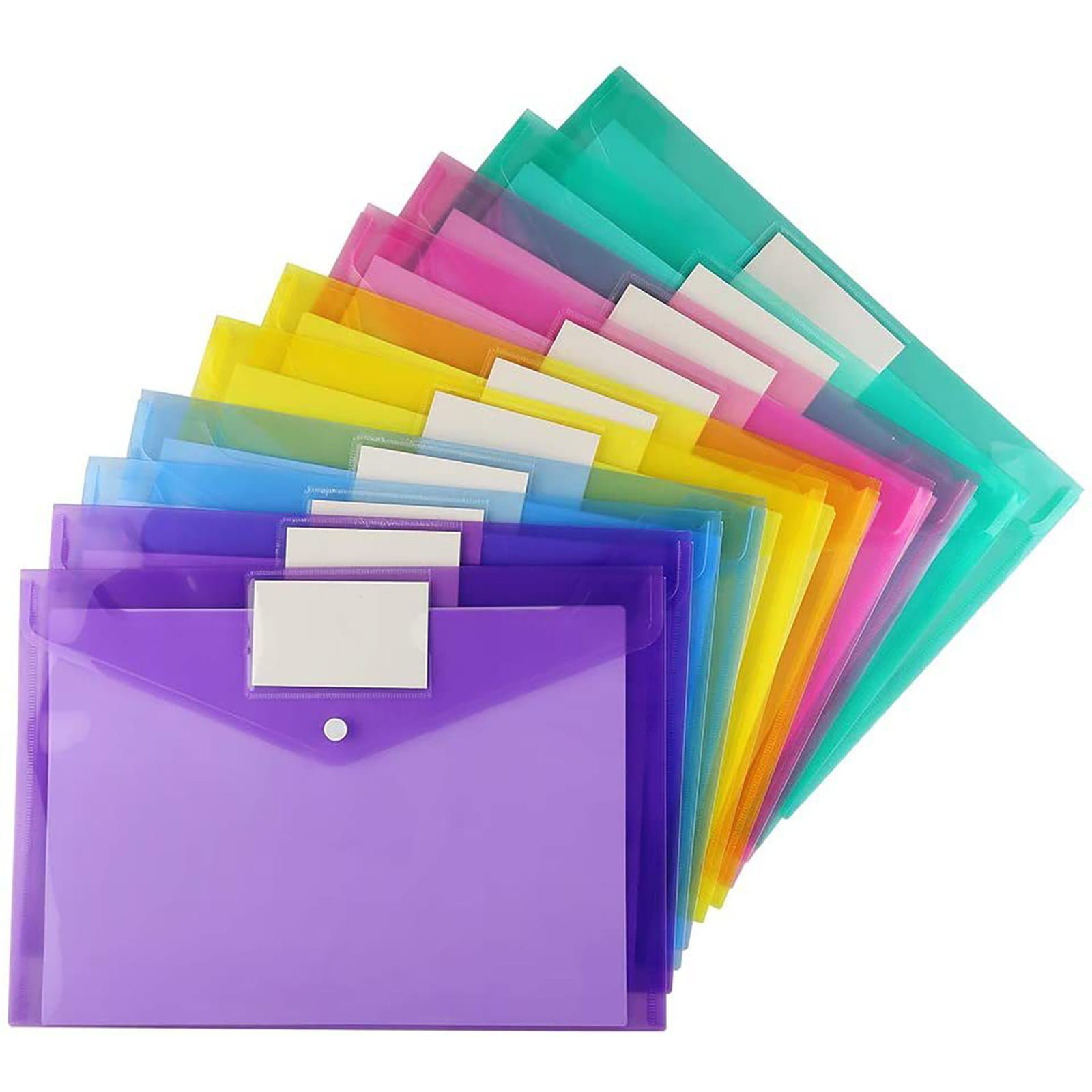 Zip Pencil 2 Pack Plastic Envelopes Poly Envelopes Sooez Clear Document Folders Us Letter A4 Size Newyear Arrival! Blue Purple - Image 2