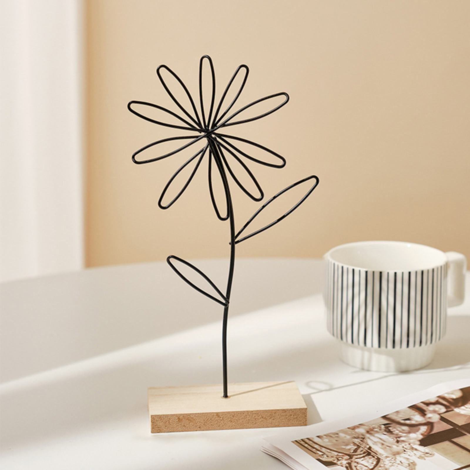Leaf Decor Metal Golden Leaf Ornaments and Base Modern Simple Gold Leaf Table Sculpture for Living Room Bedroom Bookshelf Desktop Decoratio, Valentines Day Decorations: Desktop Ornament Black1 - Image 1