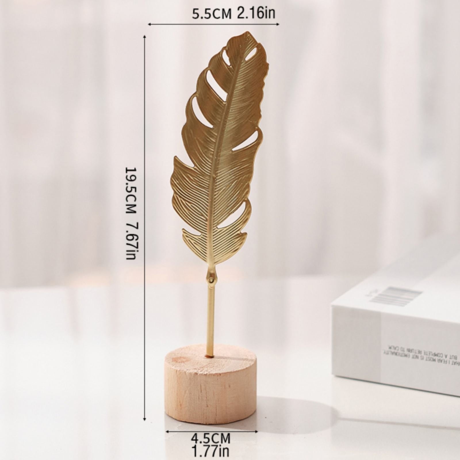 Leaf Decor Metal Golden Leaf Ornaments and Base Modern Simple Gold Leaf Table Sculpture for Living Room Bedroom Bookshelf Desktop Decoratio, Valentines Day Decorations: Desktop Ornament Black1 - Image 4