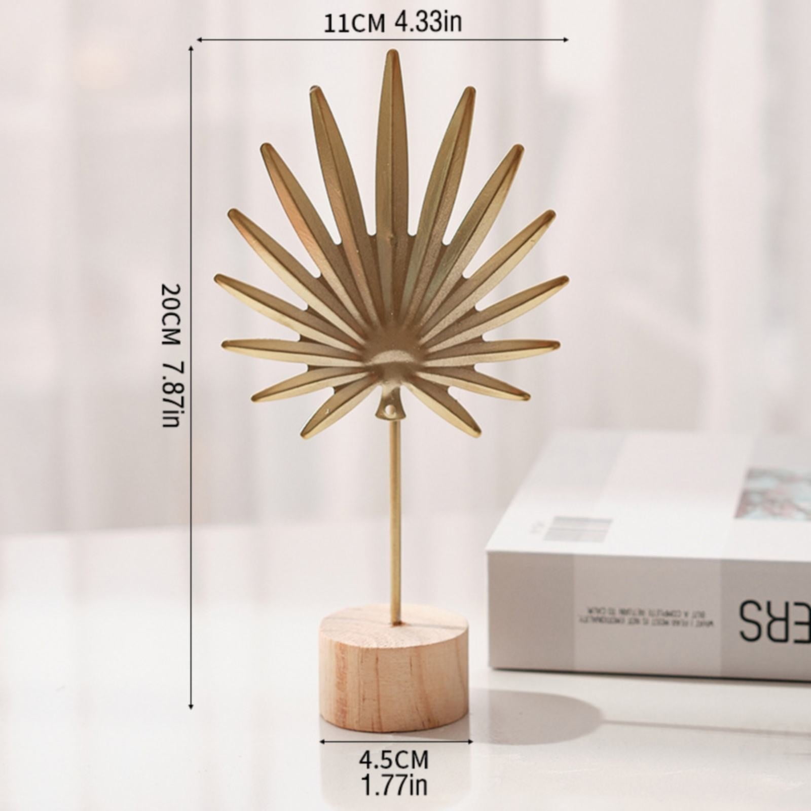 Leaf Decor Metal Golden Leaf Ornaments and Base Modern Simple Gold Leaf Table Sculpture for Living Room Bedroom Bookshelf Desktop Decoratio, Valentines Day Decorations: Desktop Ornament Black2 - Image 7