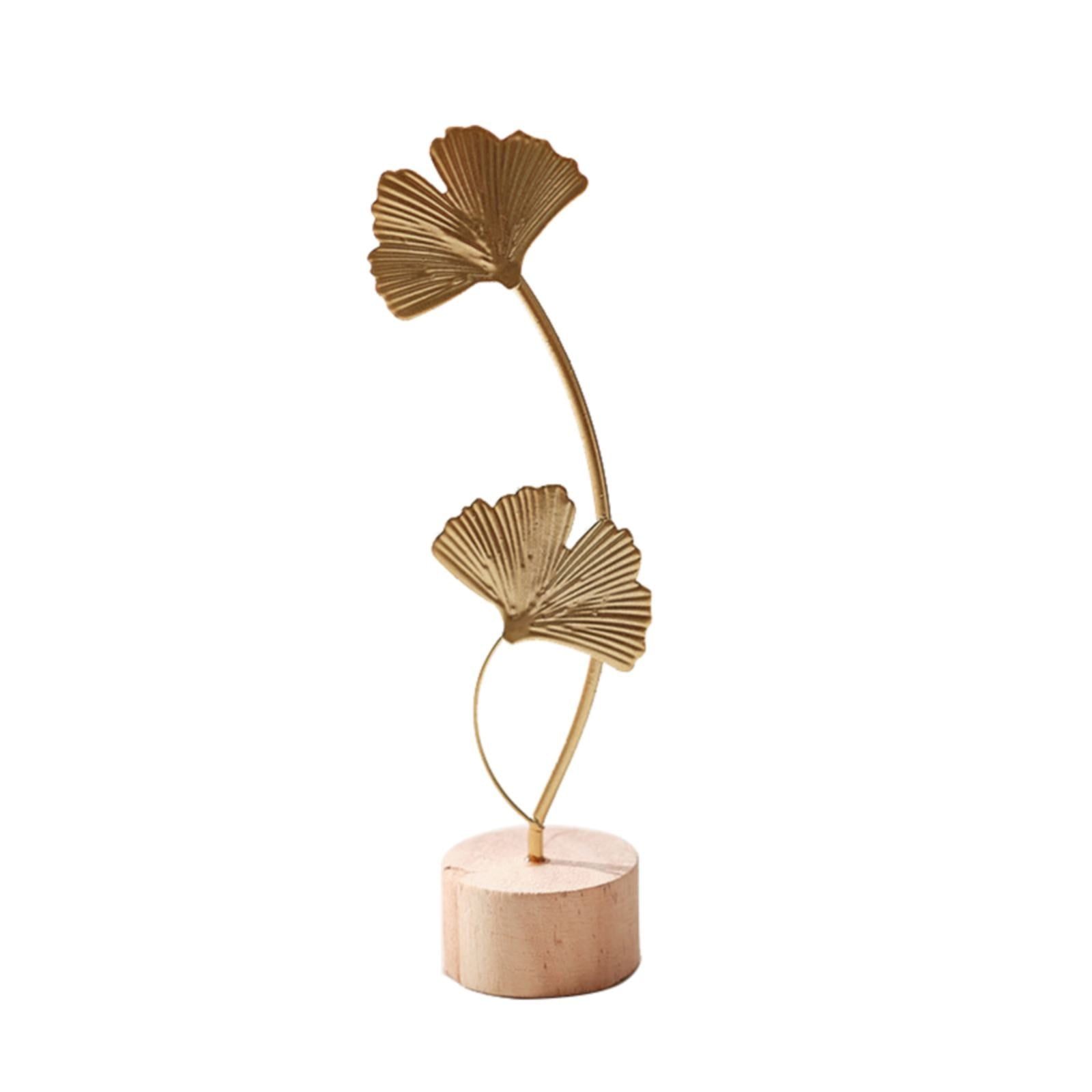Leaf Decor Metal Golden Leaf Ornaments and Base Modern Simple Gold Leaf Table Sculpture for Living Room Bedroom Bookshelf Desktop Decoratio, Valentines Day Decorations: Desktop Ornament Gold1 - Image 2