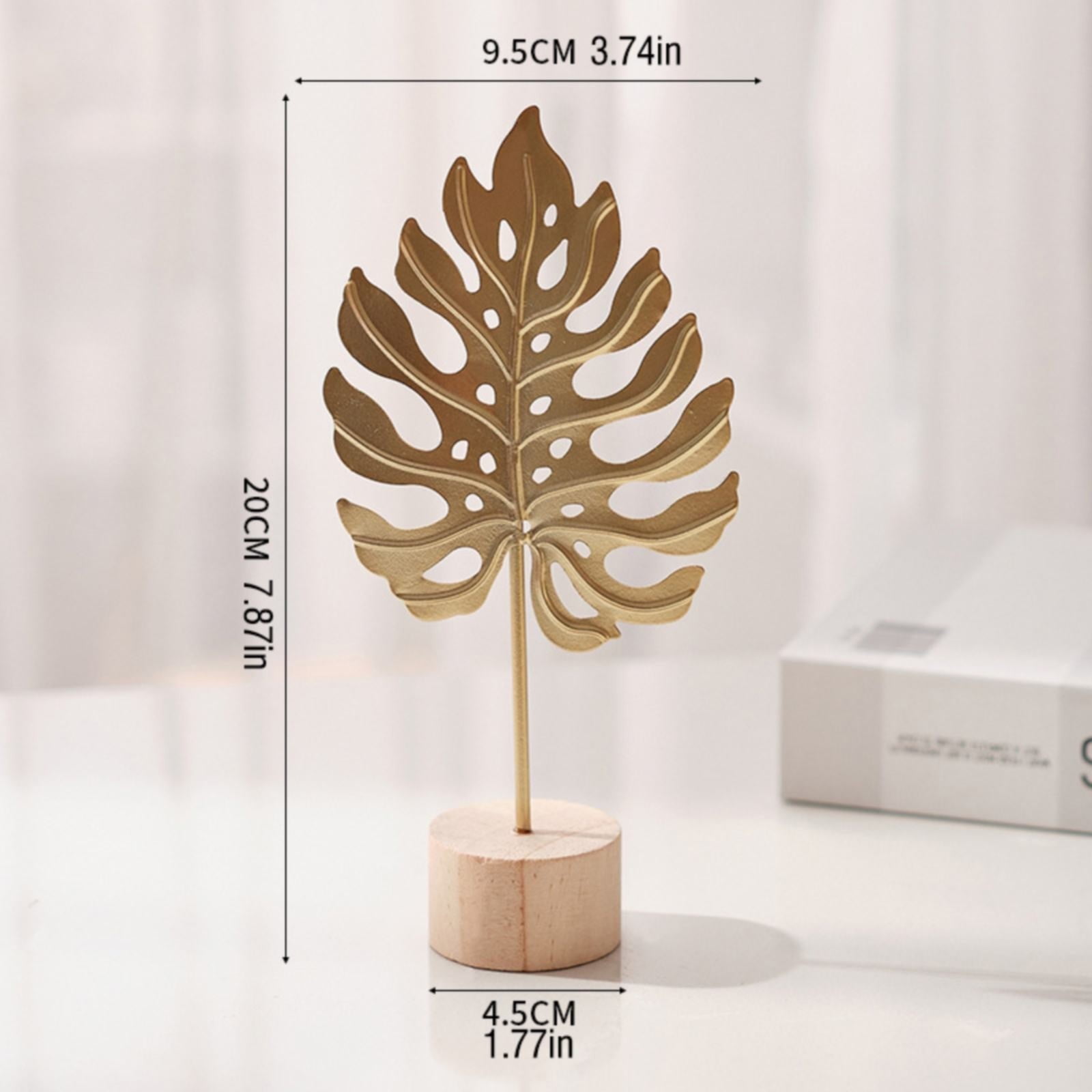 Leaf Decor Metal Golden Leaf Ornaments and Base Modern Simple Gold Leaf Table Sculpture for Living Room Bedroom Bookshelf Desktop Decoratio, Valentines Day Decorations: Desktop Ornament Gold1 - Image 6