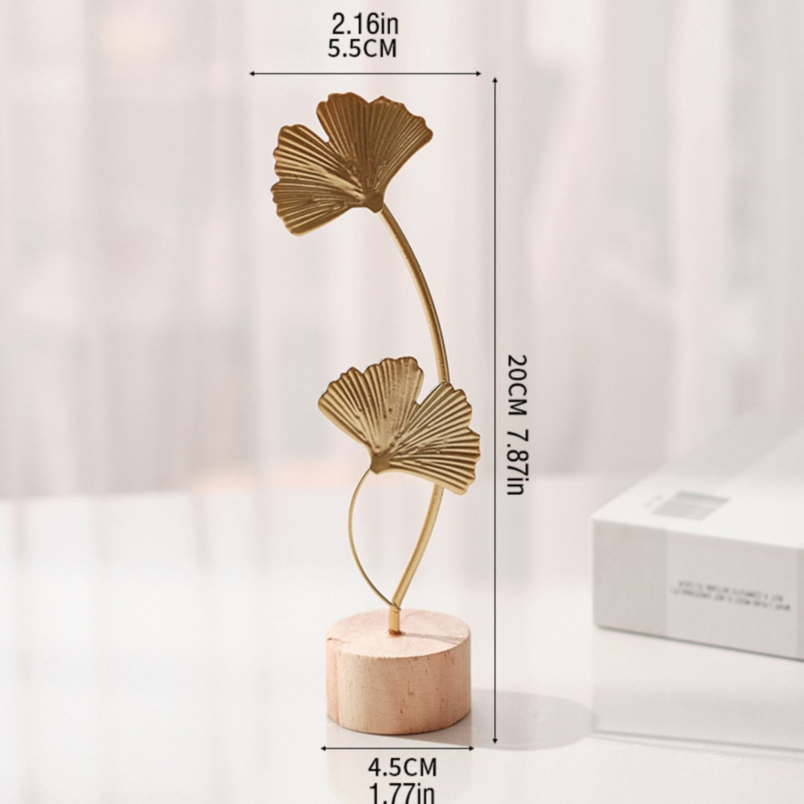 Leaf Decor Metal Golden Leaf Ornaments and Base Modern Simple Gold Leaf Table Sculpture for Living Room Bedroom Bookshelf Desktop Decoratio, Valentines Day Decorations: Desktop Ornament Gold3 - Image 3