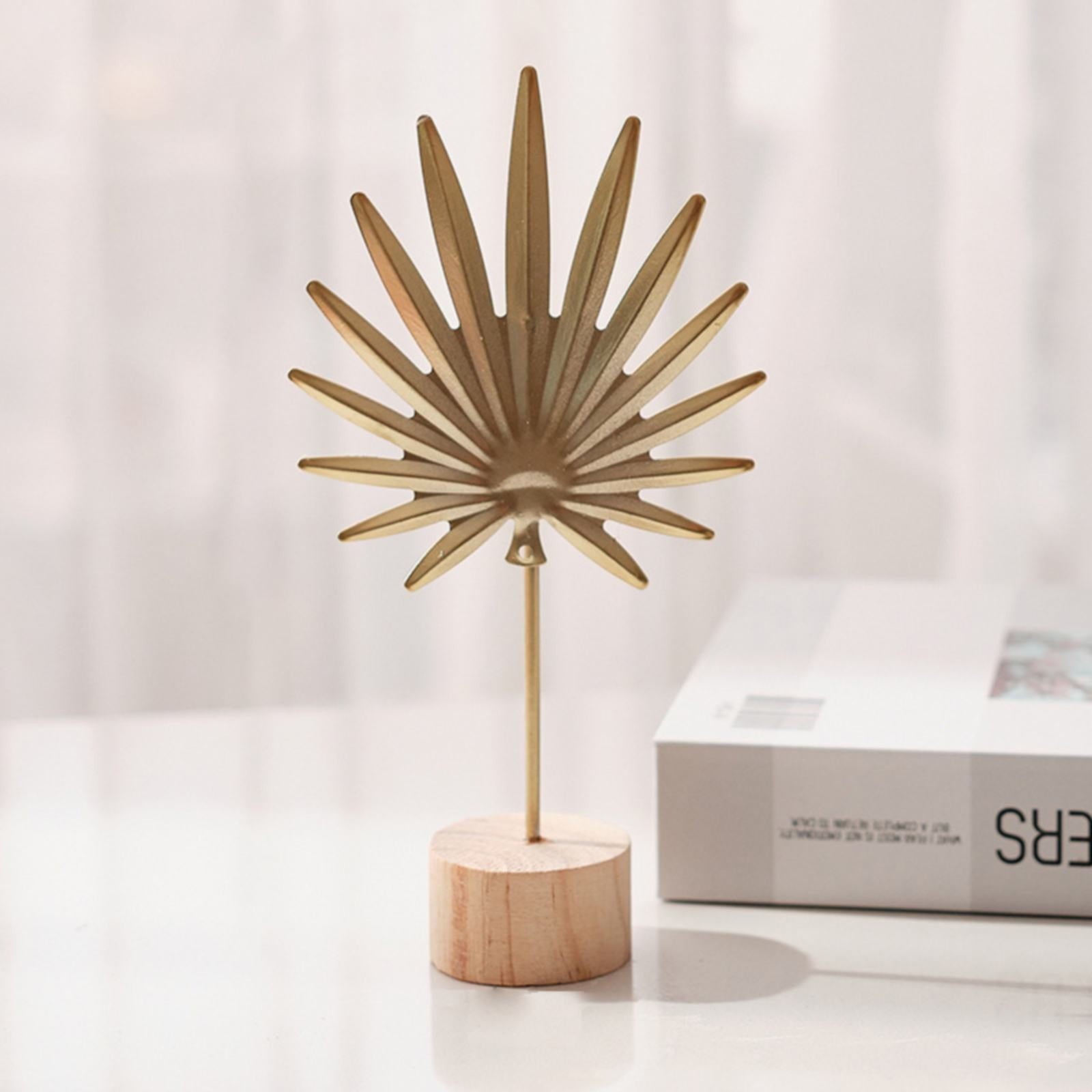 Leaf Decor Metal Golden Leaf Ornaments and Base Modern Simple Gold Leaf Table Sculpture for Living Room Bedroom Bookshelf Desktop Decoratio, Valentines Day Decorations: Desktop Ornament Gold5 - Image 1
