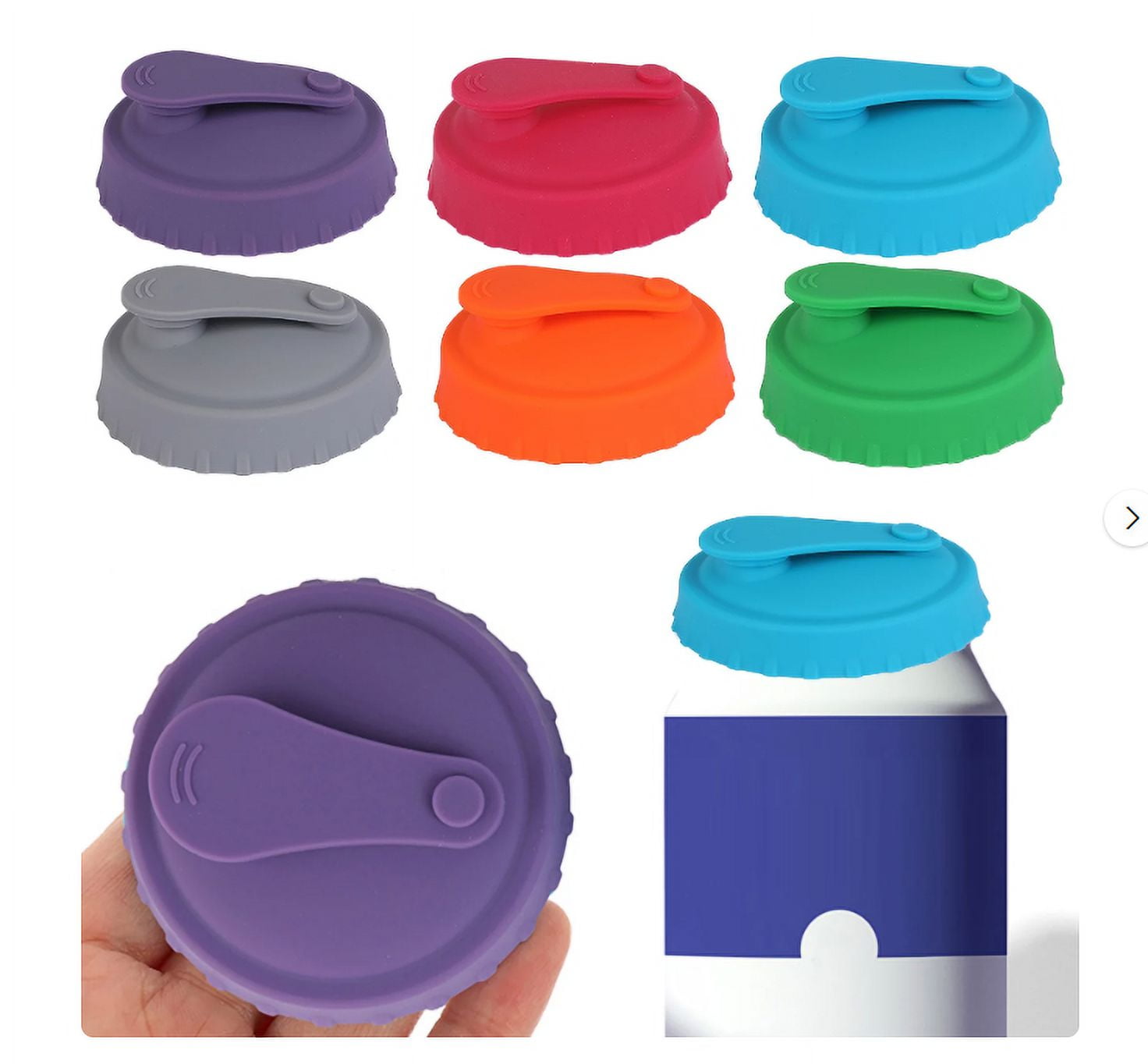 JWDX Soda Can Cap Clearance, Can Lids Juice Beverage Beer No Spill Silicone Can Lid Standard Cans Protector (6 Pack Assorted) Pink - Image 2