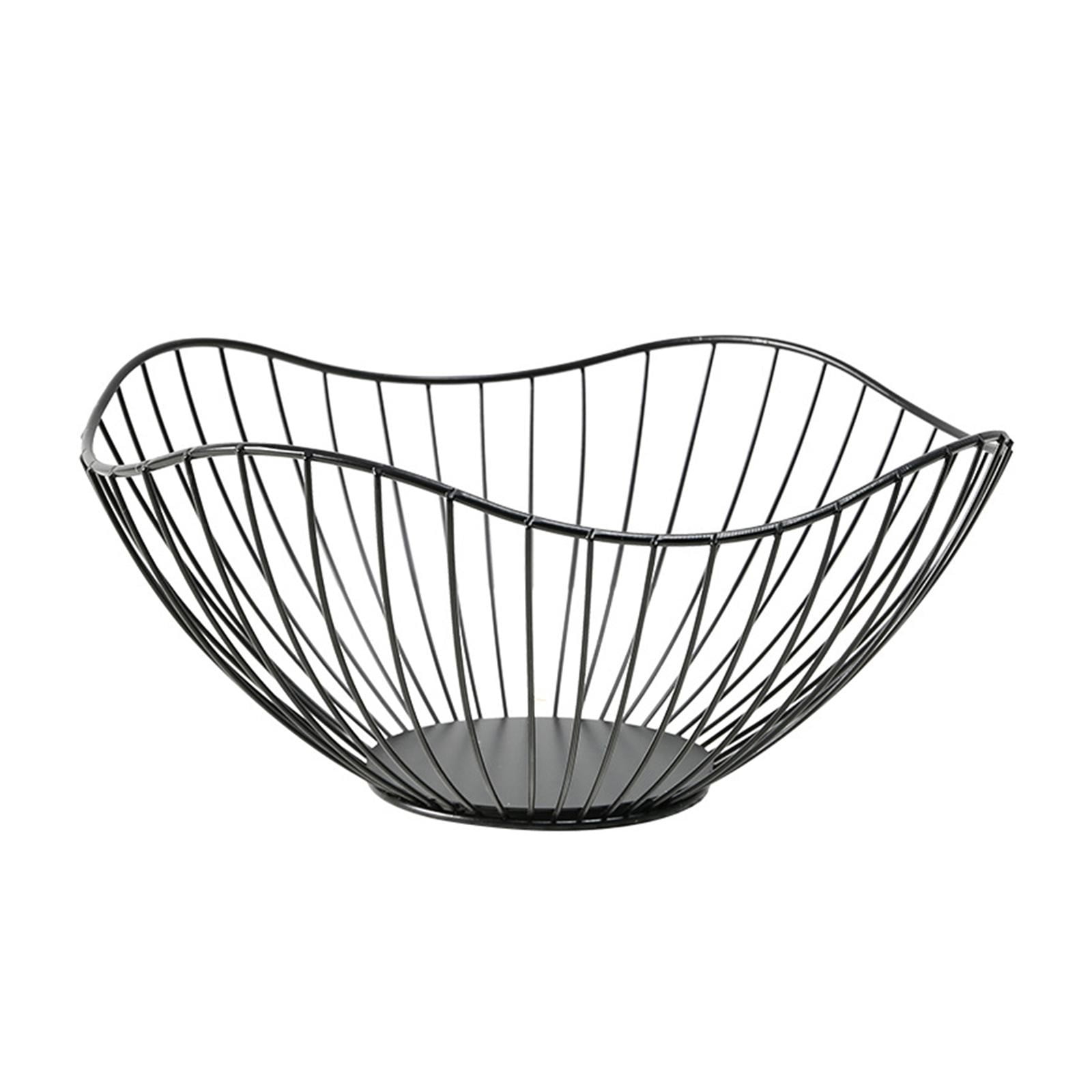 JWDX Fruit Plate Clearance, Modern Creative Single Tier Dish Wire Fruit Vegetables Bread Decorative Stand Serving Bowls Basket Holder Table Centerpiece Decorative Hold Vegetables Bread Sn BK2 - Image 2