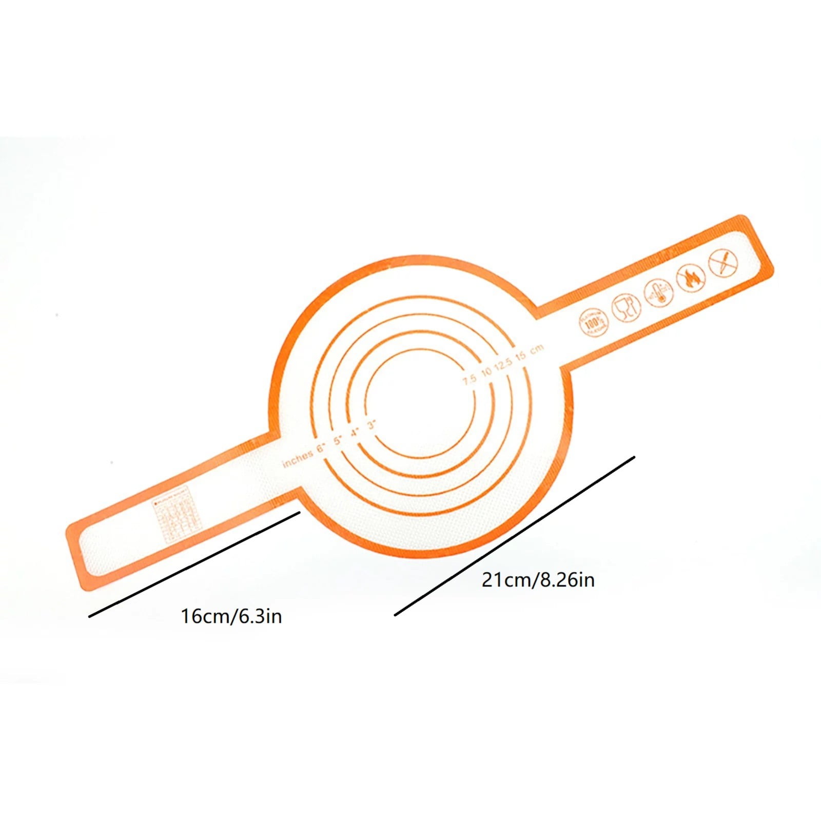 JWDX Bakeware Clearance, Silicone Baking Mat for Dutch Oven Bread Bakingreusable Non Stick Bread Baking Mat Silicone Dutch Oven Liner with Long Handles Orange - Image 3