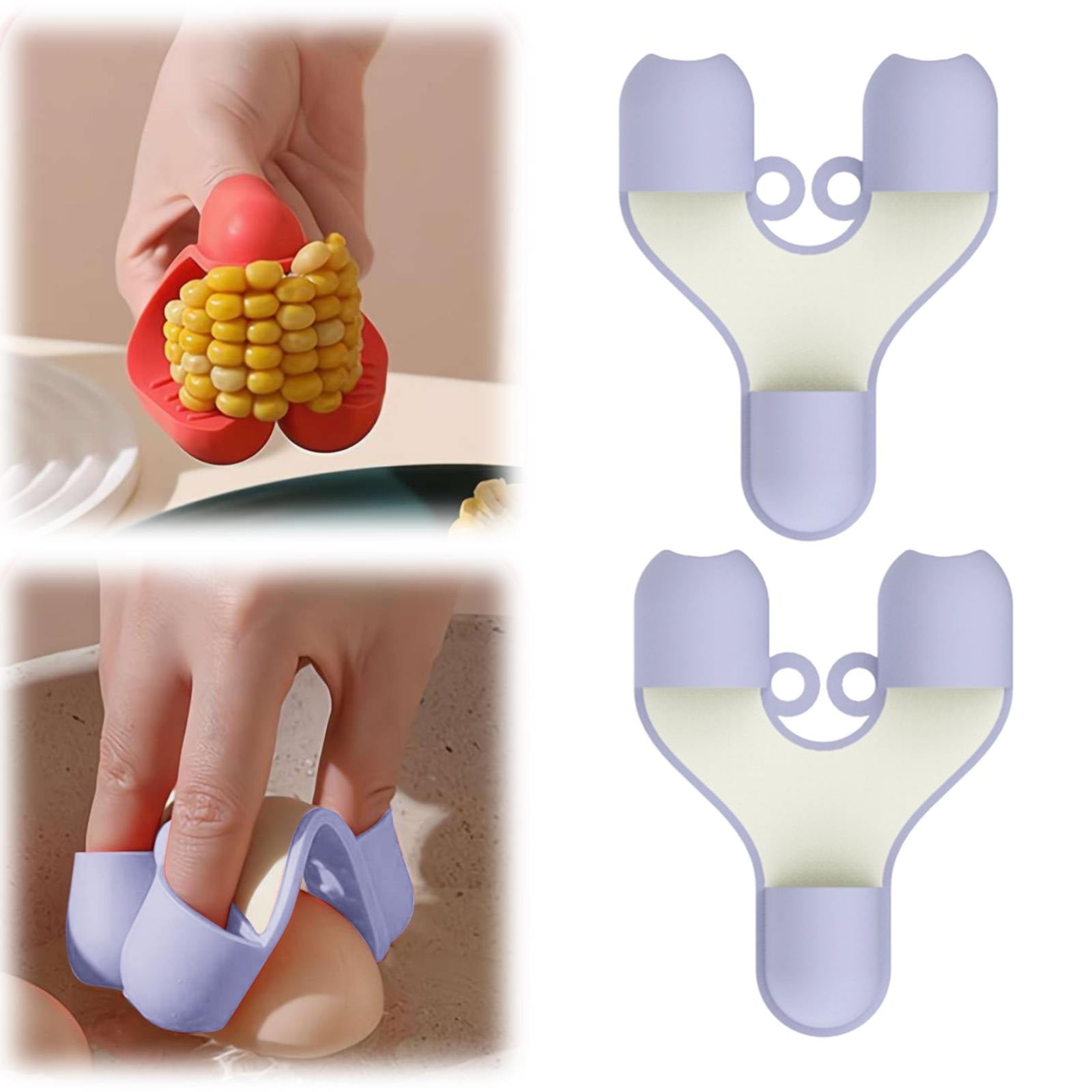 JWDX Oven Mitts Clearance, Mini Silicone Finger Oven Finger Food Tongs Kitchen Dishes Silicone Oven Heat Insulated Finger Glove Microwave Oven Silicone Non Slip Holder Kitchen Accessories Purple - Image 2