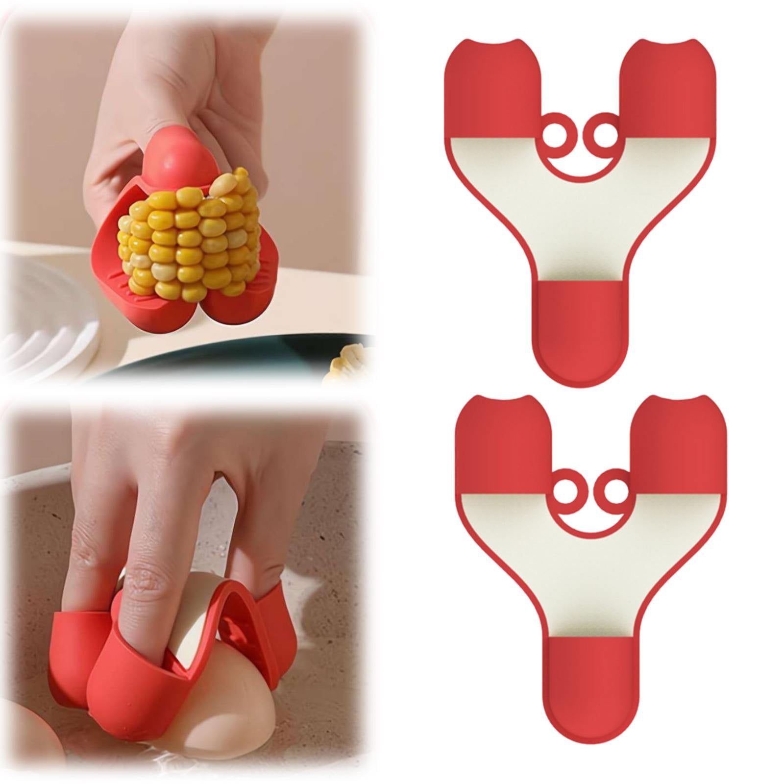 JWDX Oven Mitts Clearance, Mini Silicone Finger Oven Finger Food Tongs Kitchen Dishes Silicone Oven Heat Insulated Finger Glove Microwave Oven Silicone Non Slip Holder Kitchen Accessories Red - Image 2