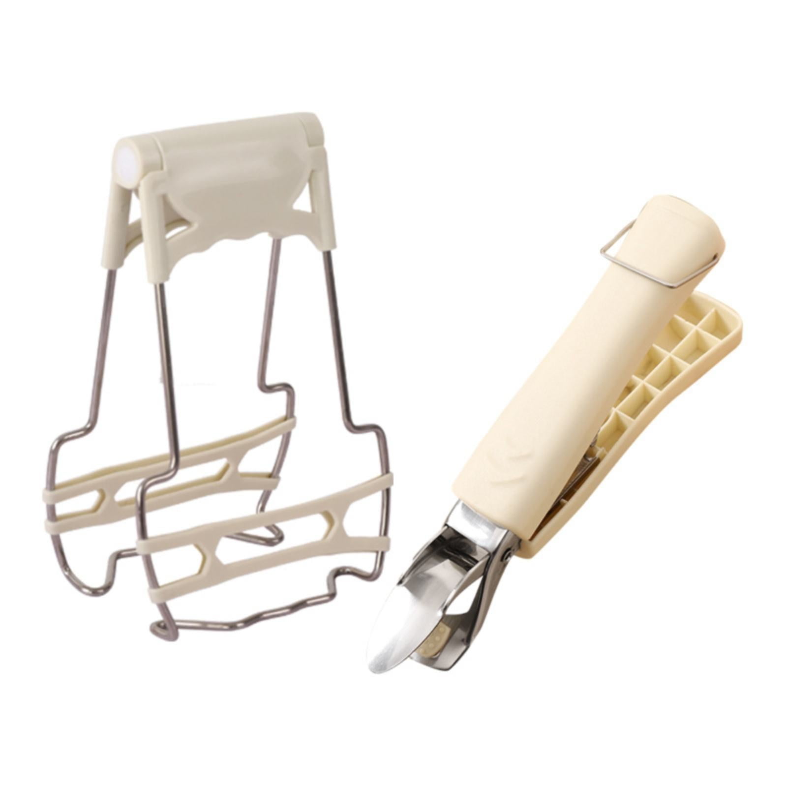 JWDX Food Clips Clearance, Stainless Steel Anti Hot Bowl Dish Plate Clip Clamp Holder for Moving Hot Plate Or Bowls with Food Out From Microwave Oven Kitchen Tool Tongs for Cooking Beige - Image 1