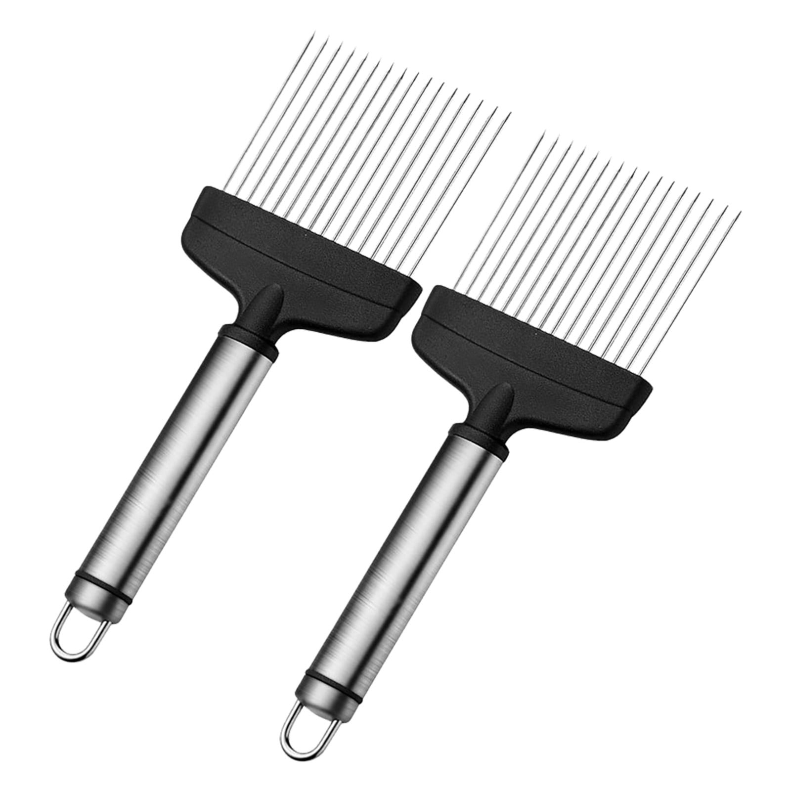 JWDX Cooking Utensils Clearance, Onion Slicer Stainless Steel Onion Cutter Onion Holder for Slicing and Storage Onions Tomato Eggs and Vegetables Protective Cover Included Dishwasher B - Image 1