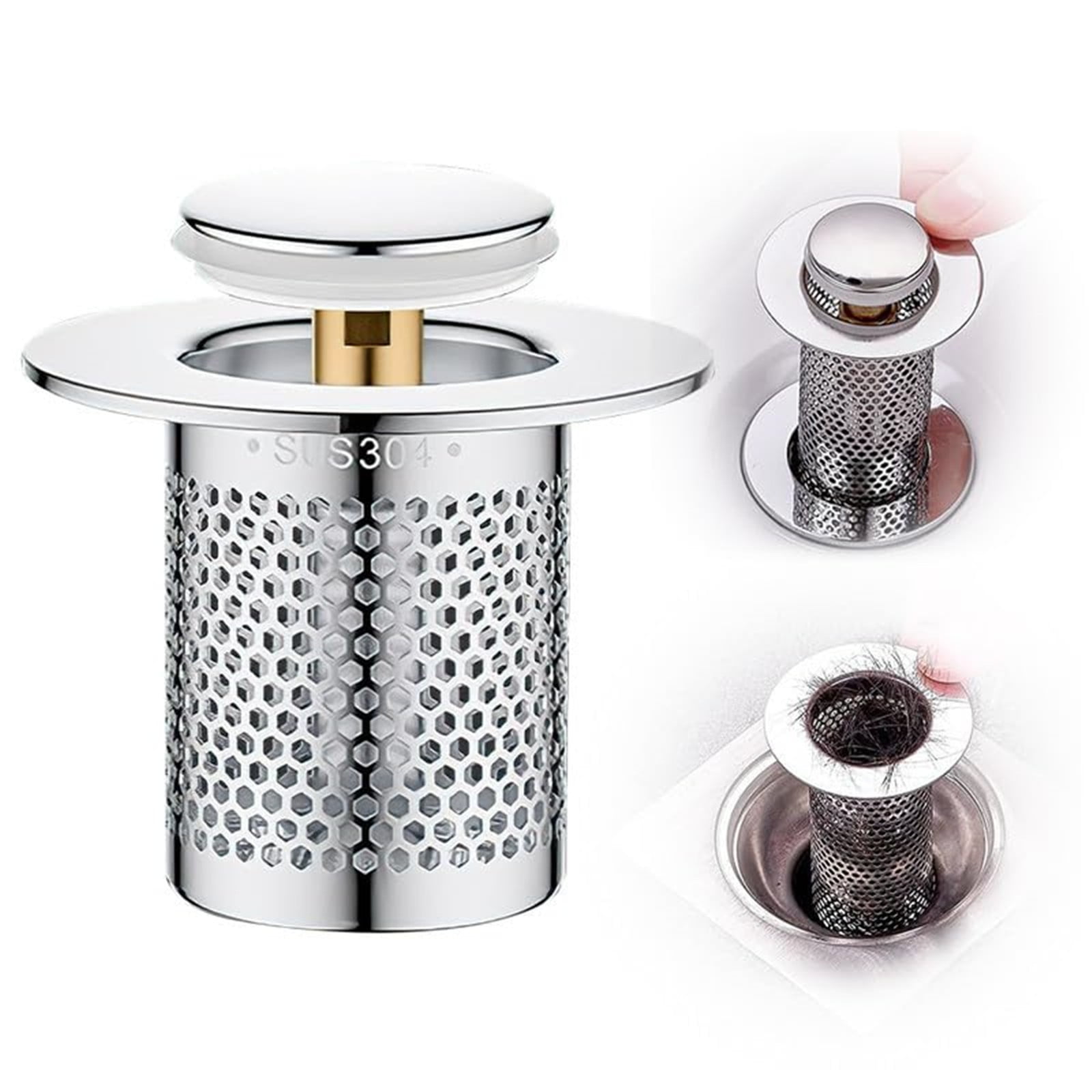 JWDX Drain Rack Clearance, Stainless Steel Floor Drain Filter 2025 New Bathtub Sink Strainer Up Sink Filter Rustproof Sink Strainer Bathroom Sink Strainer for Kitchen Bathtub A - Image 2