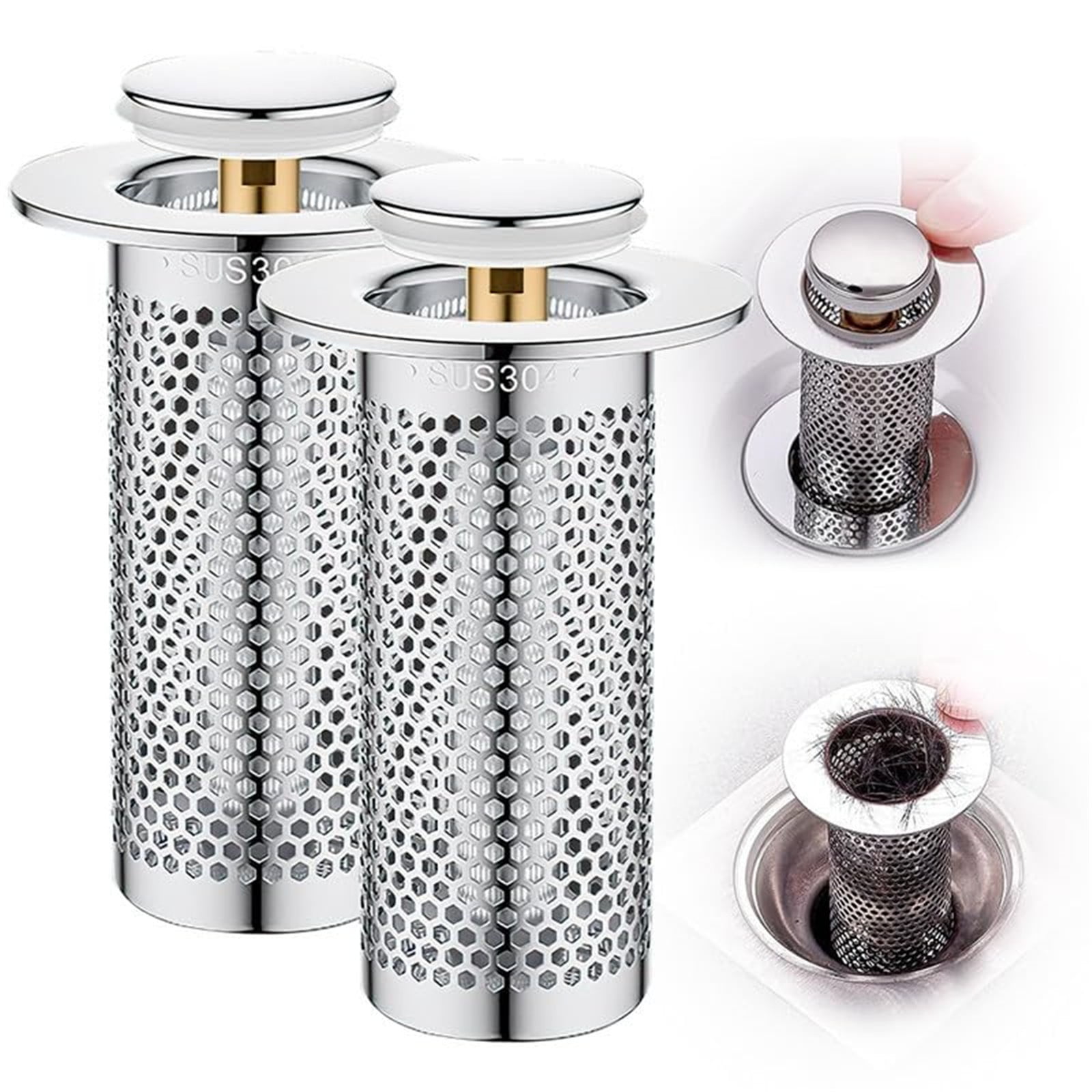 JWDX Drain Rack Clearance, Stainless Steel Floor Drain Filter 2025 New Bathtub Sink Strainer Up Sink Filter Rustproof Sink Strainer Bathroom Sink Strainer for Kitchen Bathtub D - Image 2