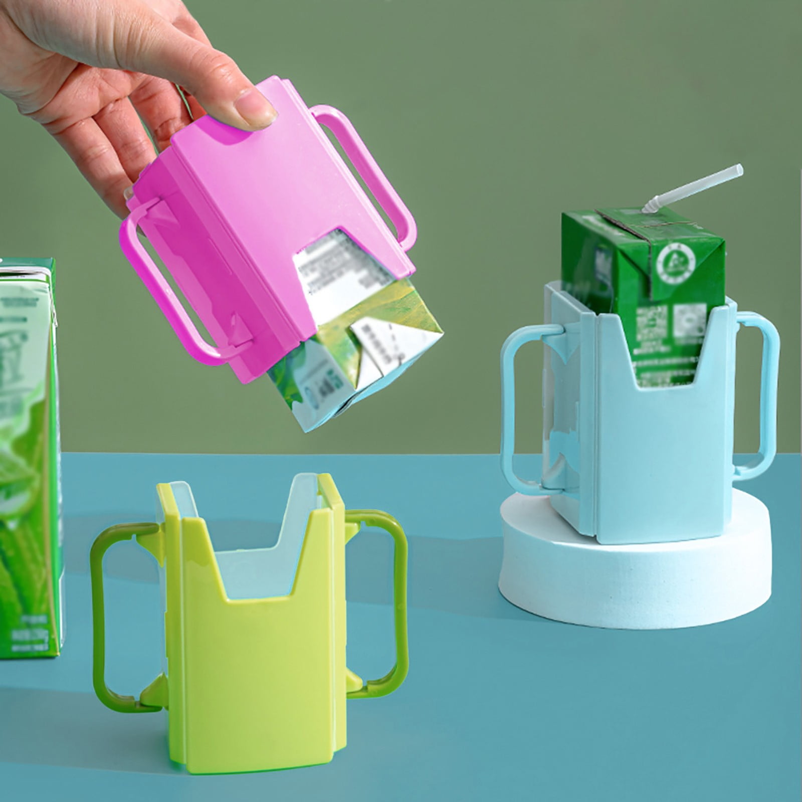 JWDX Juice Box Holder Clearance, 2025 Japanese and Korean Infant Water Cup Holder Carton Milk Adjustable Anti Spill Container Baby Milk and Water Cup Holder A - Image 5