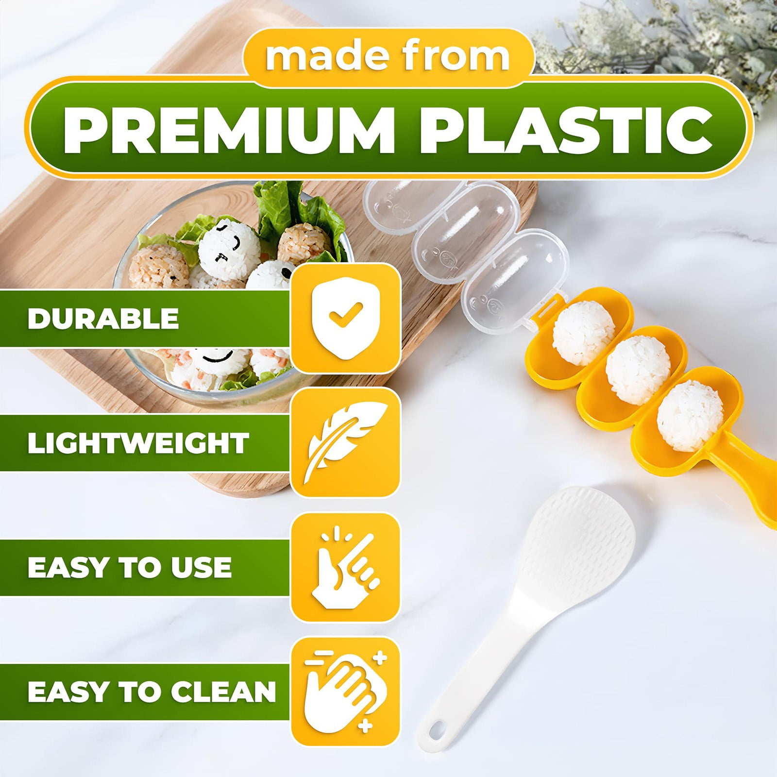 JWDX Cake Mould Clearance, Rice Maker with Rice Kitchen Cooking Tools for Home Kitchen Rice Rice Shaper Rice Shaker Maker Yellow - Image 7