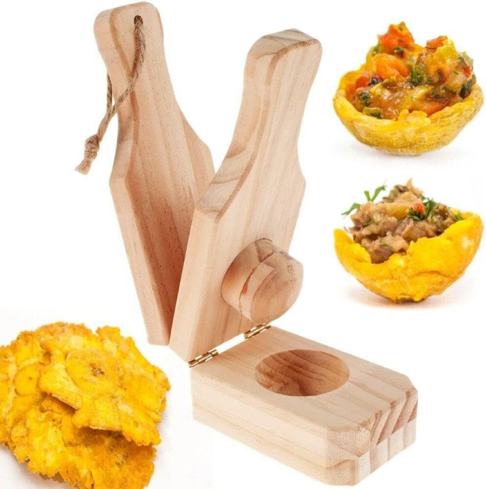 JWDX Bakeware Clearance, Wooden with Handle 2 in 1 Portable Wooden Banana Maker Wood Latin Cooking Utensil for Making Stuffed Gold - Image 7