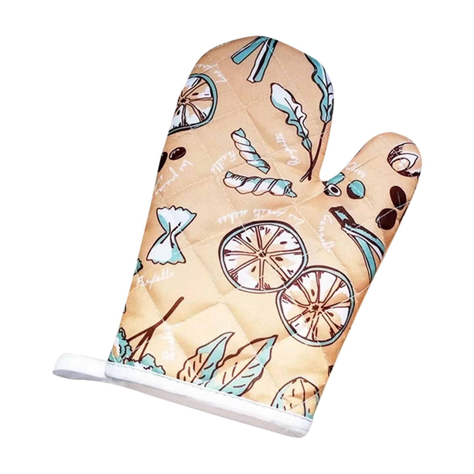 JWDX Oven Mitts Clearance, Oven Oven Heat Oven Glove Polyester Floral Printed Pot Holder Microwave Glove Thickened Microwave Bakeware H - Image 1