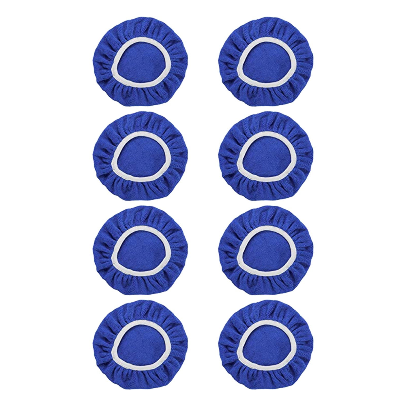 JWDX Cleaning Brush Clearance, 8Pack Car Polisher Pad Bonnet (5 to 6 Inches) Soft Microfiber Polishing Bonnet Buffing Pad Cover Blue - Image 1
