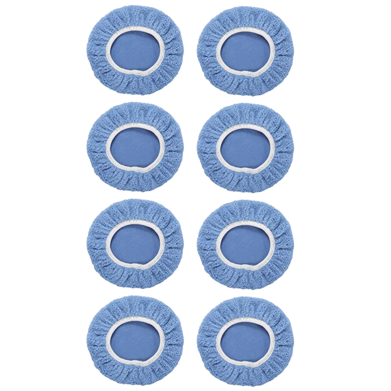 JWDX Cleaning Brush Clearance, 8Pack Car Polisher Pad Bonnet (5 to 6 Inches) Soft Microfiber Polishing Bonnet Buffing Pad Cover Light Blue - Image 1