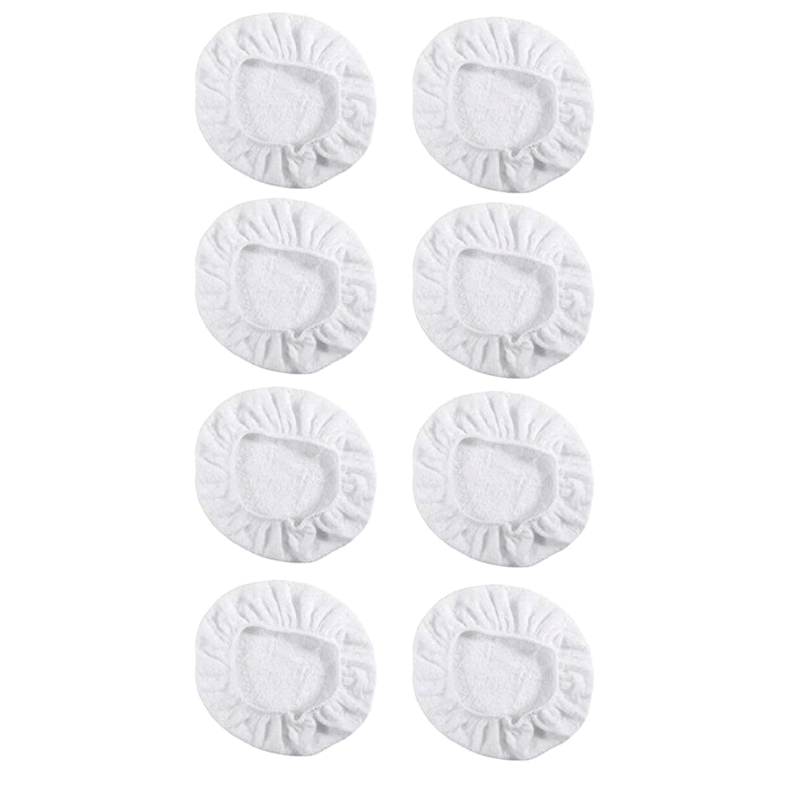 JWDX Cleaning Brush Clearance, 8Pack Car Polisher Pad Bonnet (5 to 6 Inches) Soft Microfiber Polishing Bonnet Buffing Pad Cover White - Image 2